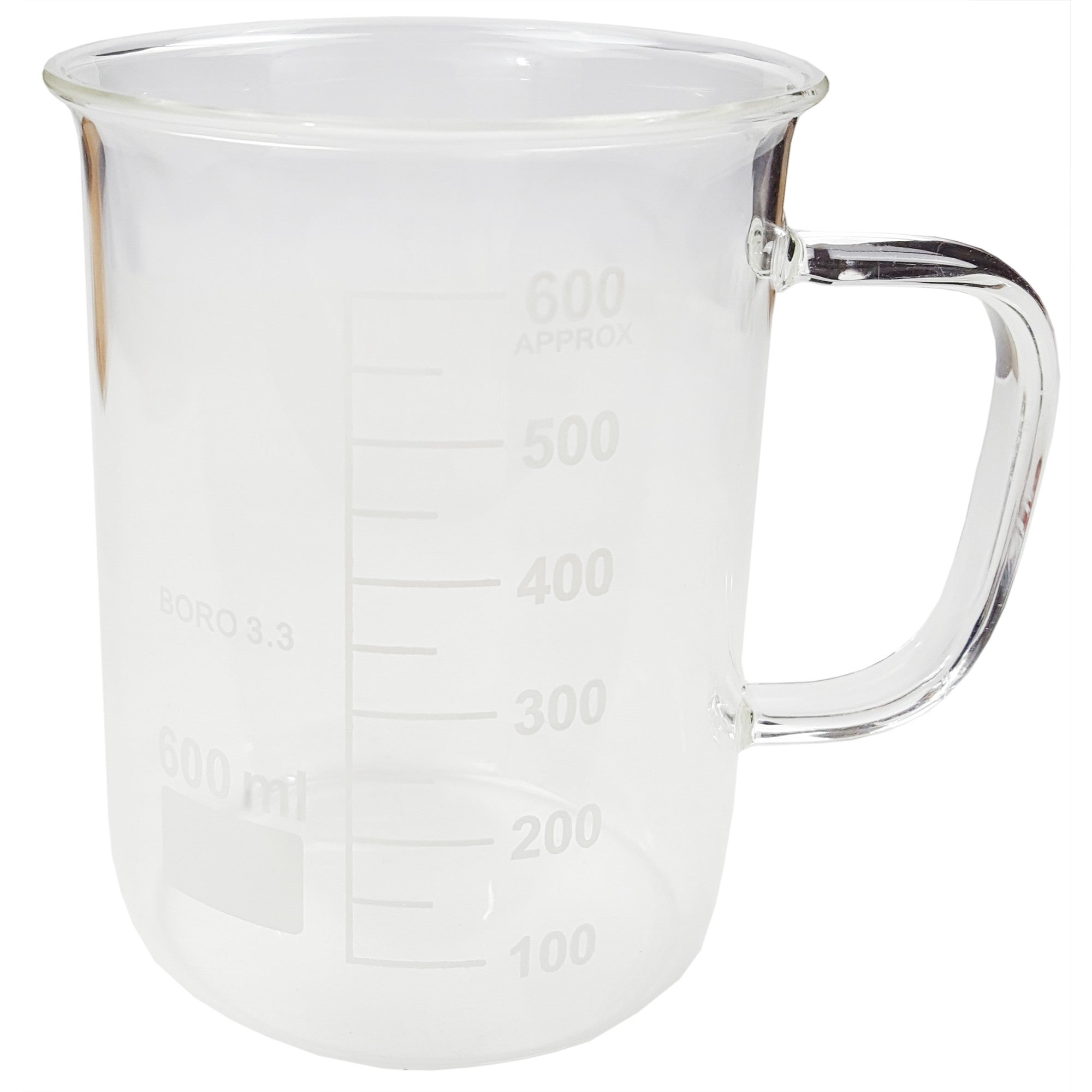 Beaker Mug 600ml Borosilicate Glass. Case of 40.