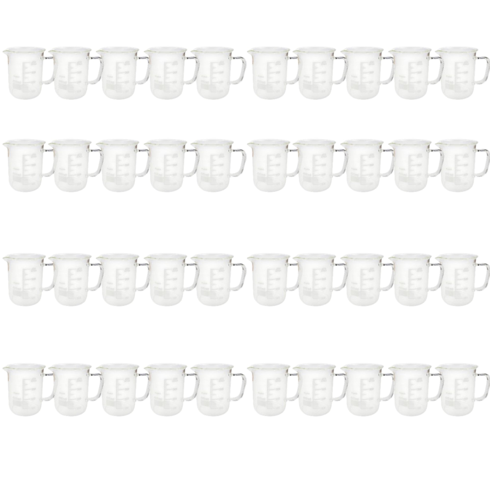 Beaker Mug 400ml with Handle and Pour Spout Borosilicate Glass.  Case of 40