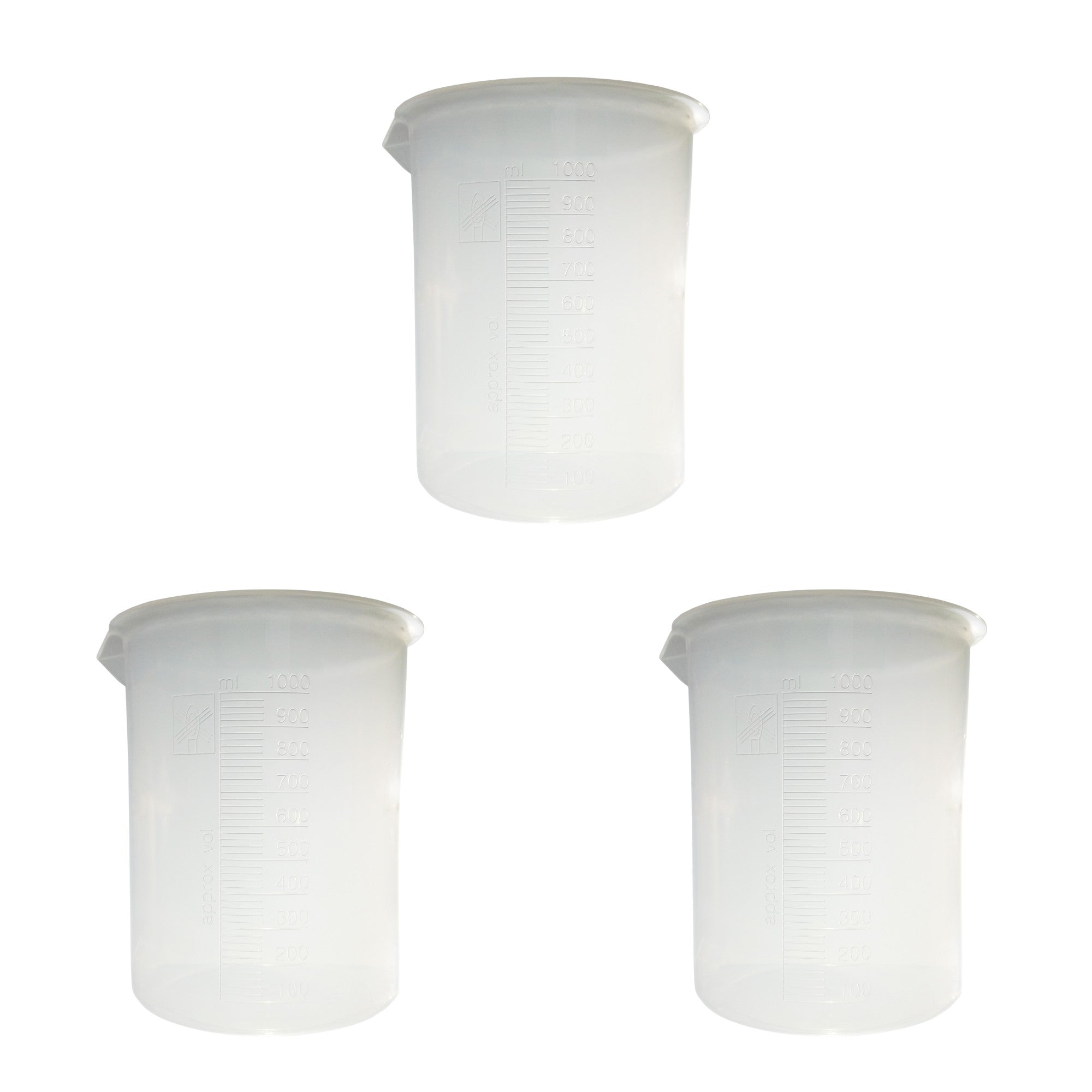 Beaker, Polypropylene 1000ml, Pack of 3