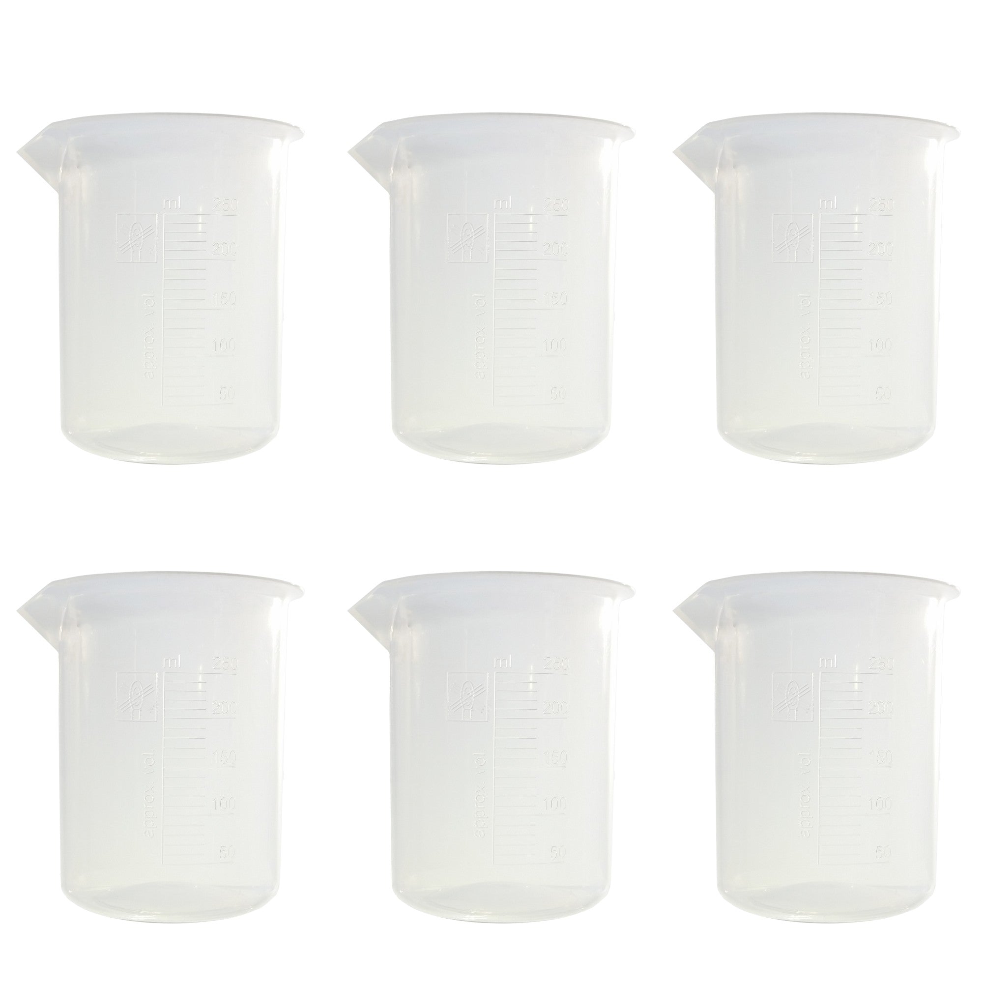 Beaker, Polypropylene 250ml Pack of 6