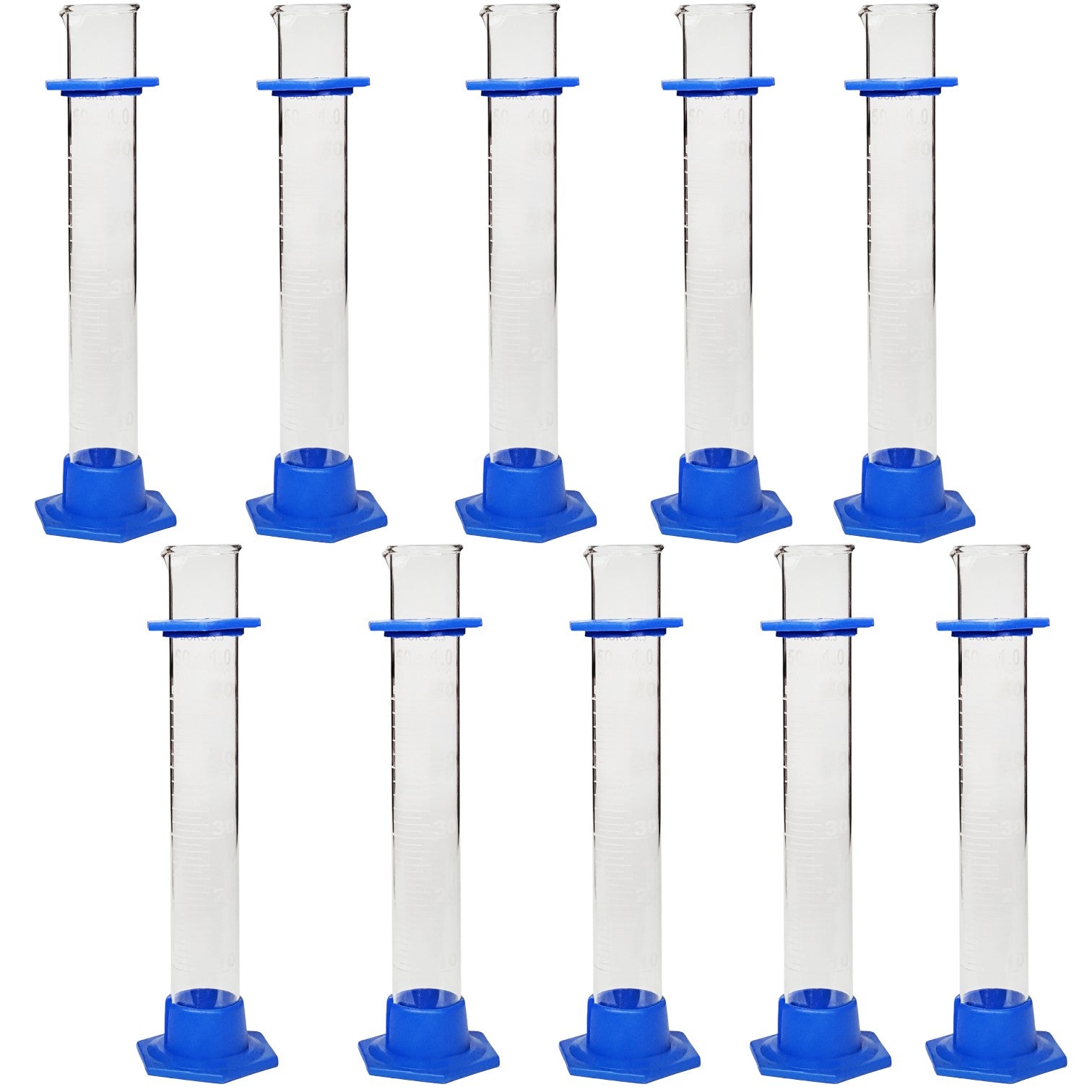 Cylinder, Glass with Bumper Guard, 50ml, Pack of 10