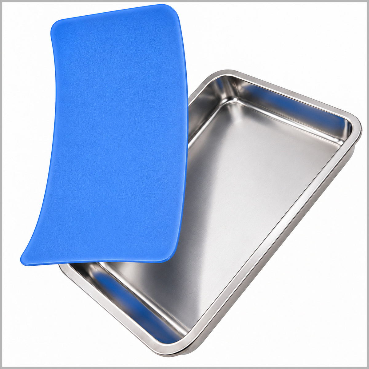 Dissecting Pan, Aluminum with Plastisol Pad, 11 x 7.5 x 1.5 in.