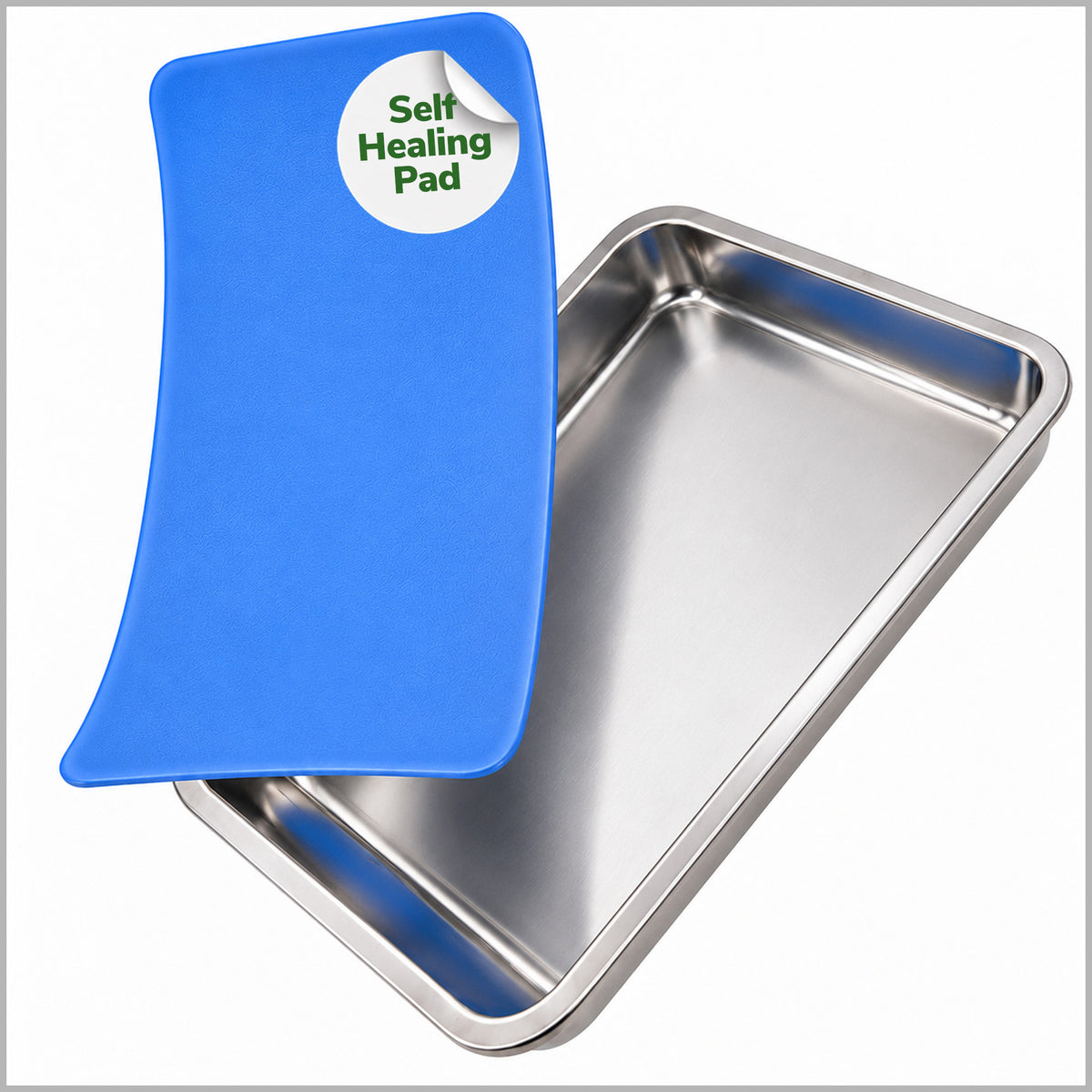 Dissecting Pan, Aluminum with Plastisol Pad, 11 x 7.5 x 1.5 in.