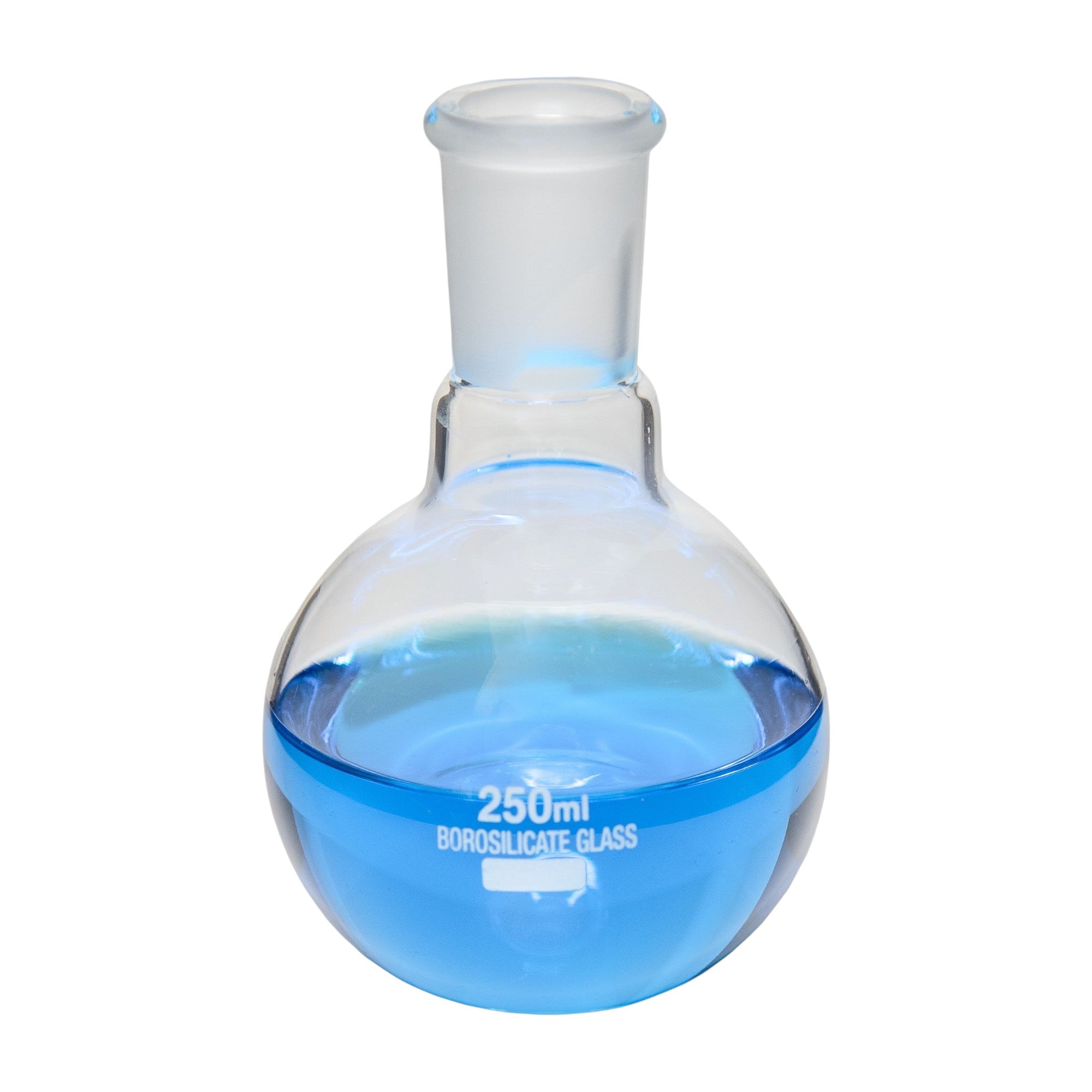 Flask, Boiling, Round Bottom with 24/40 Ground Glass Joint 250ml Capacity.