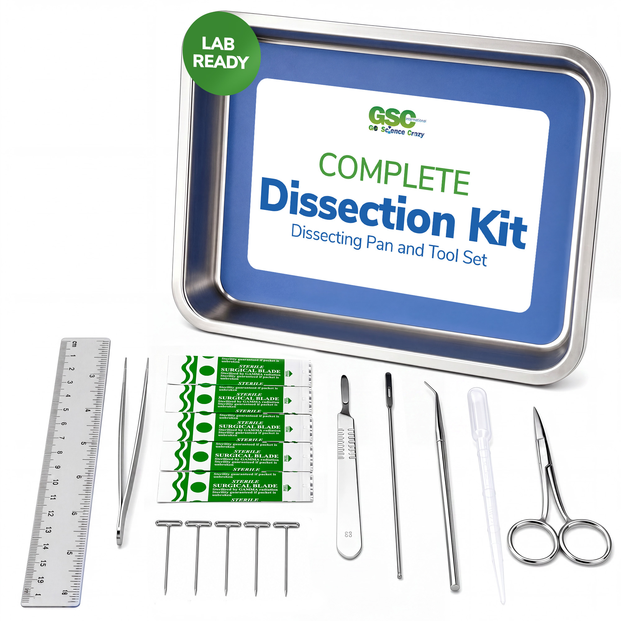 Dissection Kit, Dissecting Pan and Tool Set, 10.5x 7.75 x 1.5 in. Pan