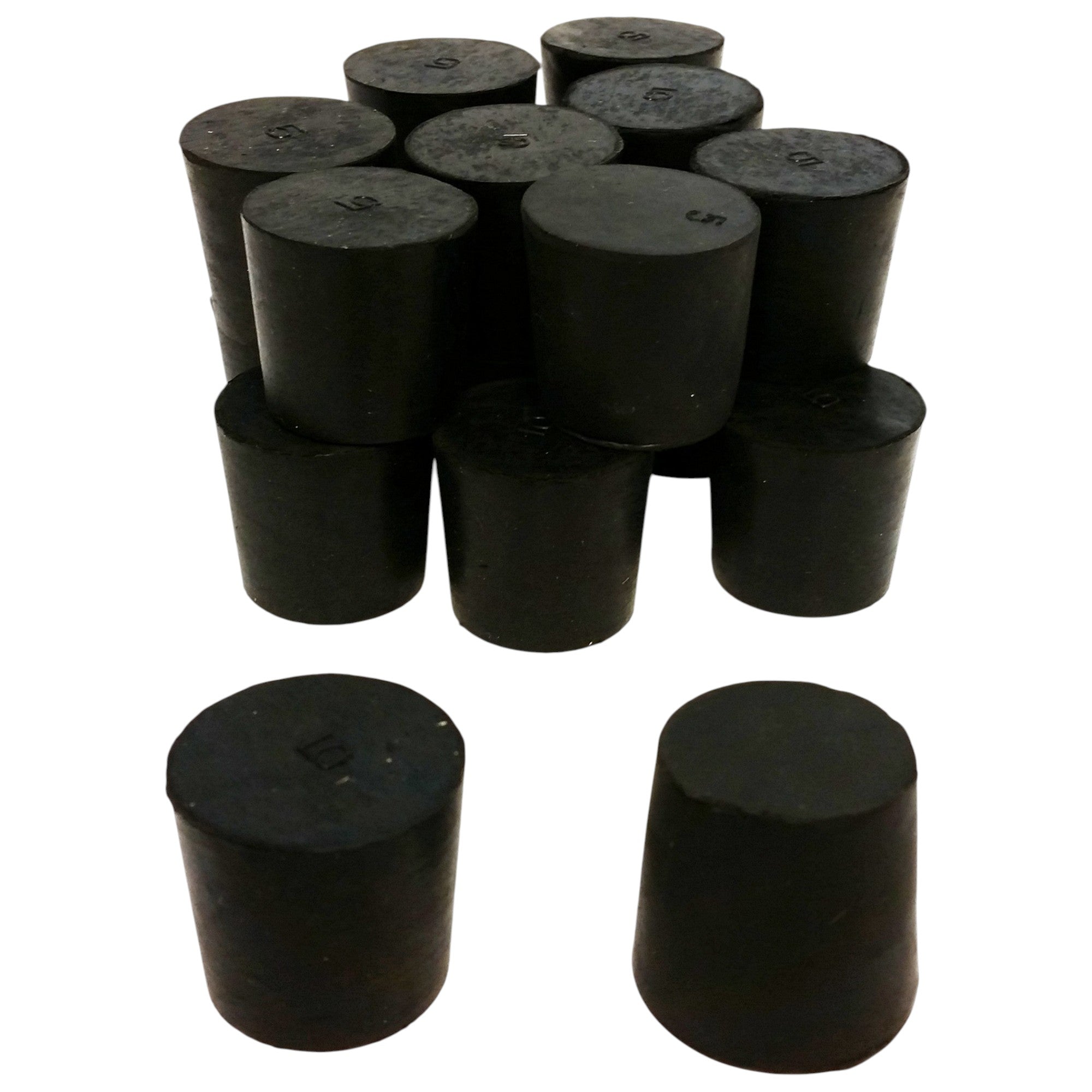 Rubber Stoppers, Size 5.5, Solid. Pack 1 pound.