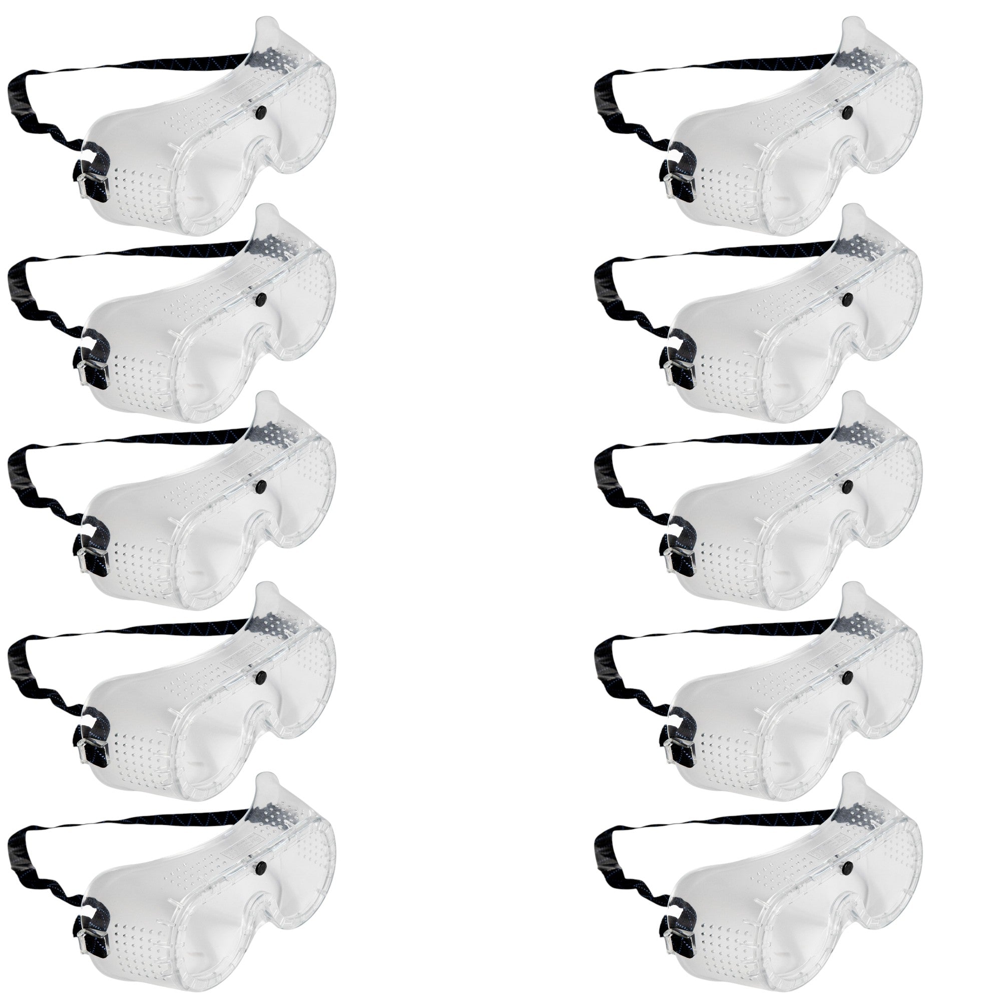 Safety Goggles with Direct Vents. Pack of 10
