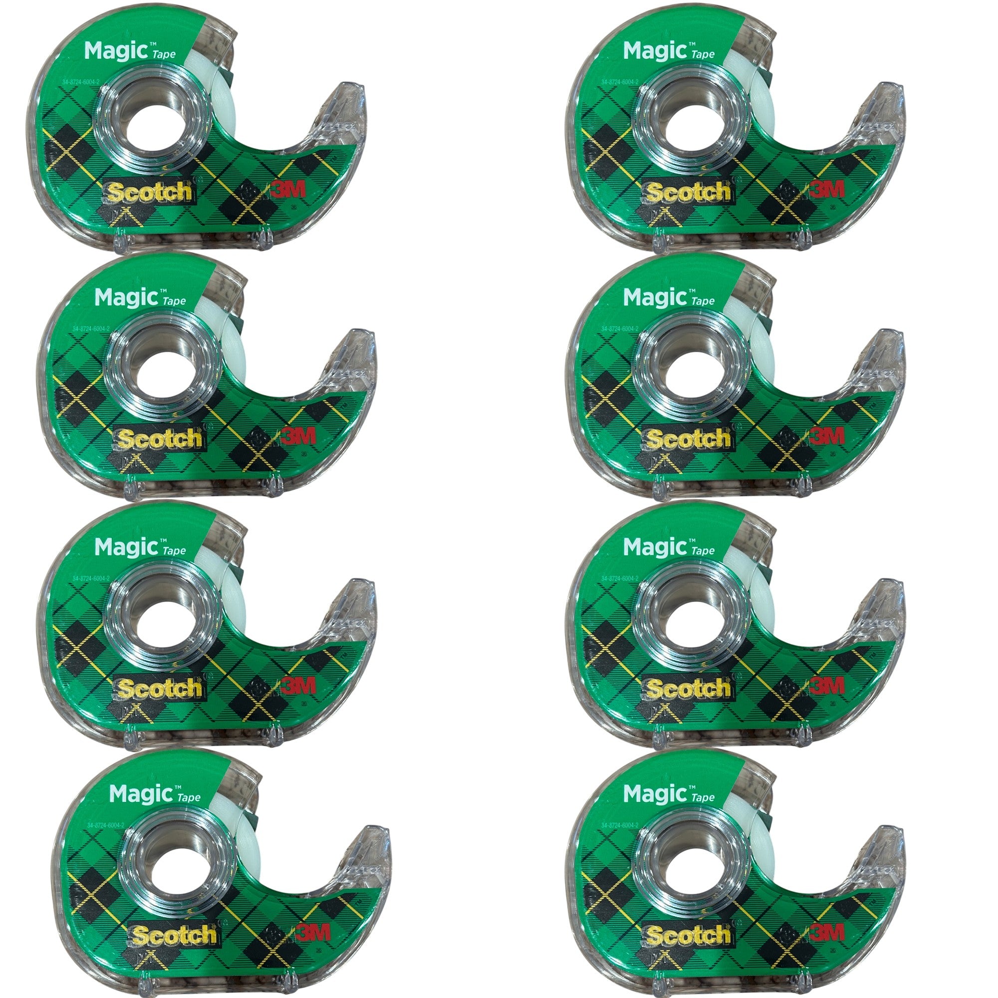 Tape Cellophane with dispenser.7 x 1000 inches. Scotch Brand. Pack of 8 rolls.