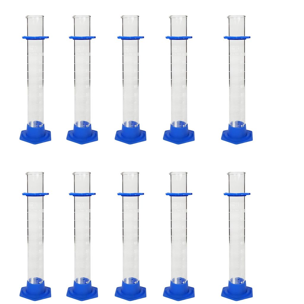 Cylinder, Glass with Bumper Guard, 100ml, Pack of 10
