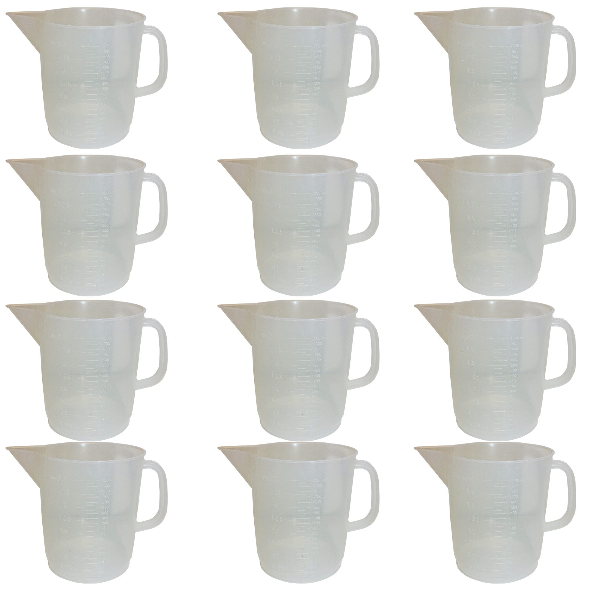 Beaker Jug Polypropylene, 2000ml Capacity, Case of 12.