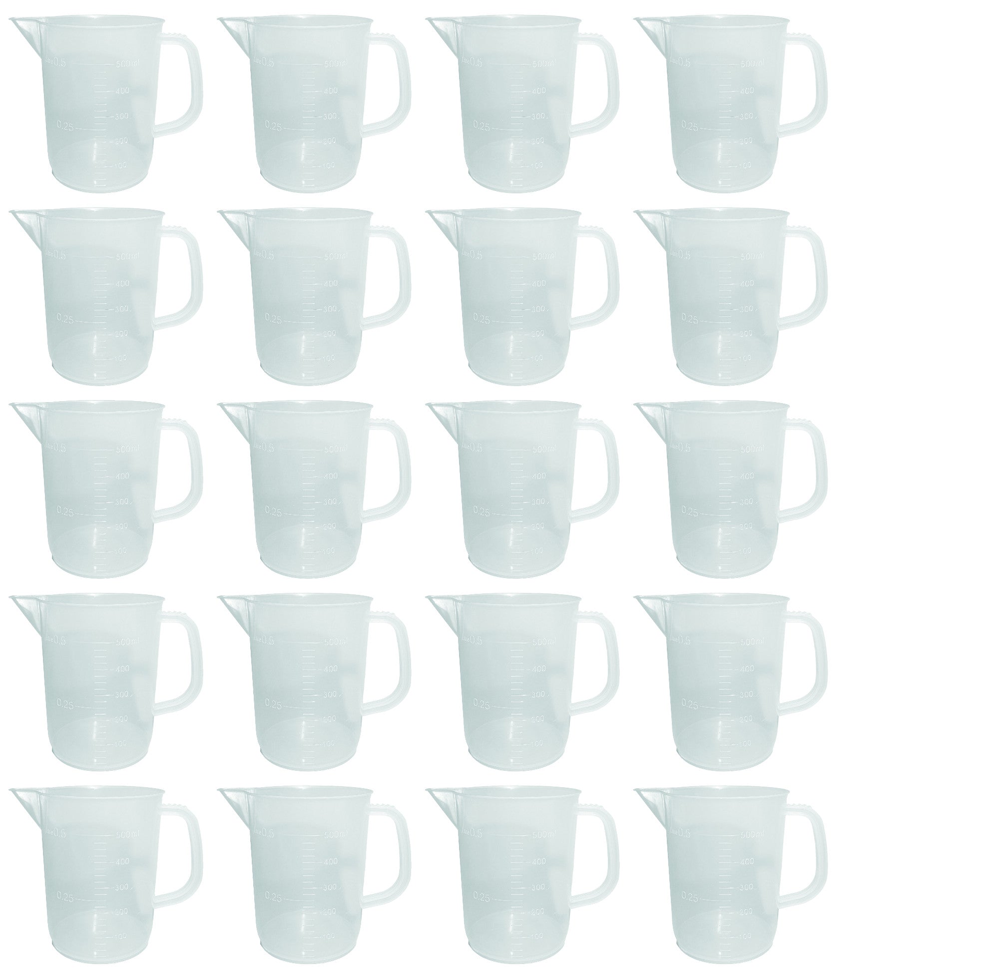 Beaker Jug, 500ml Capacity, Polypropylene. Case of 24.