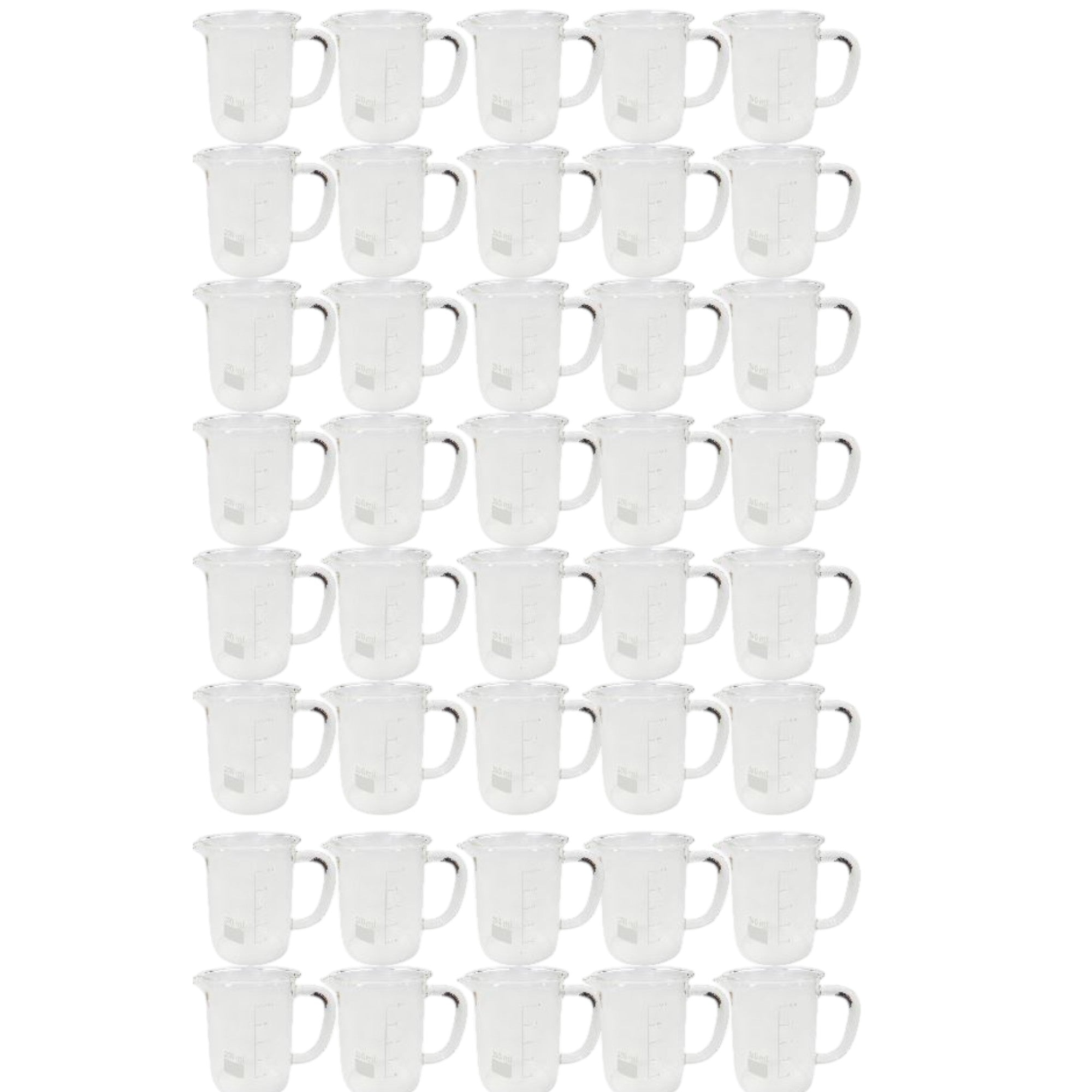 Beaker Mug 250ml with Handle and Pour Spout Borosilicate Glass. Case of 40.