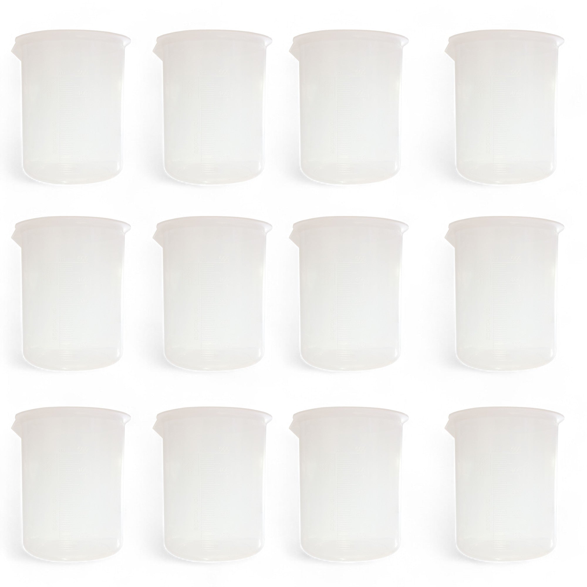 Beaker, Polypropylene 500ml, Pack of 12