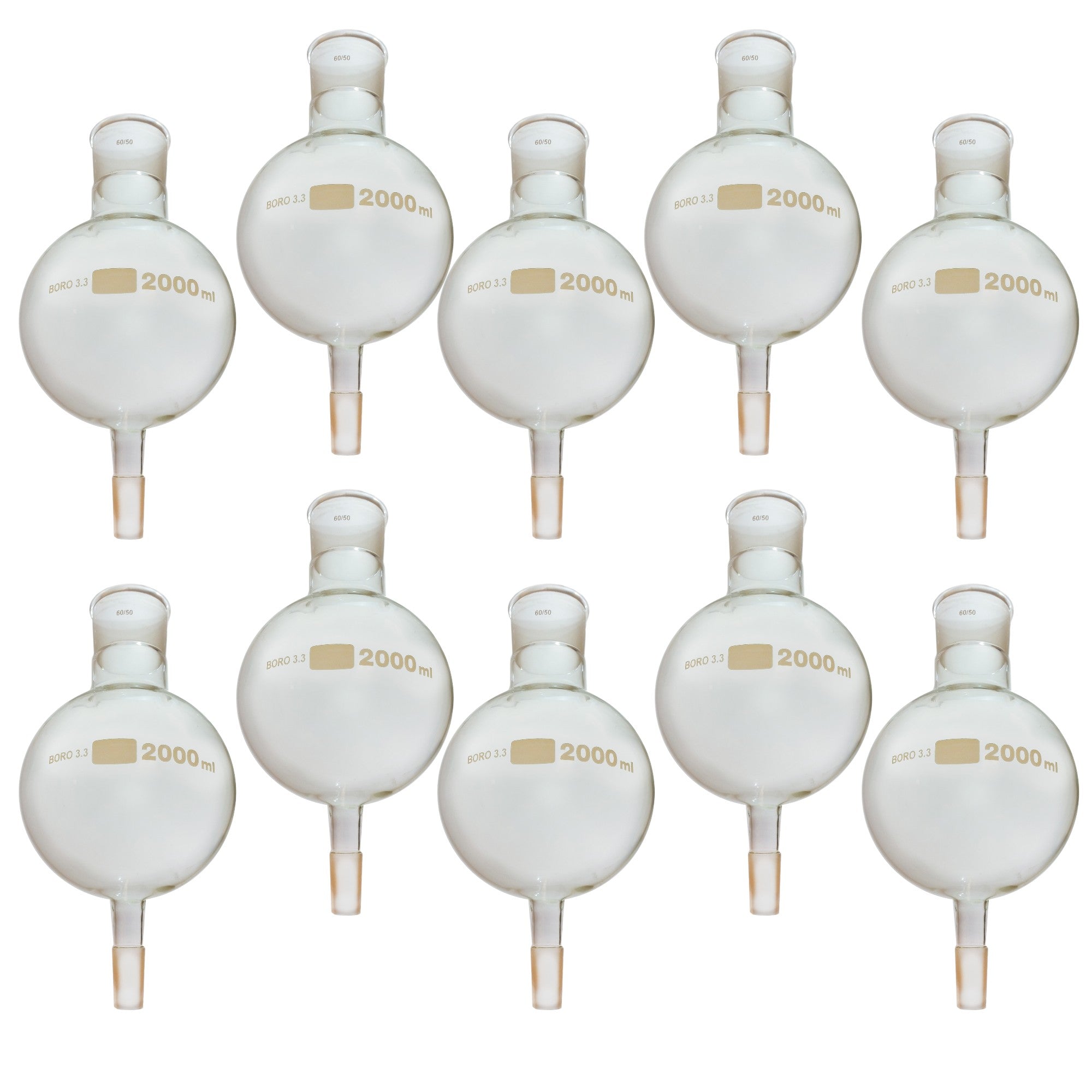 Flask, Biomass 2000ml, 60/50 Ground Glass Joint. Case of 10.