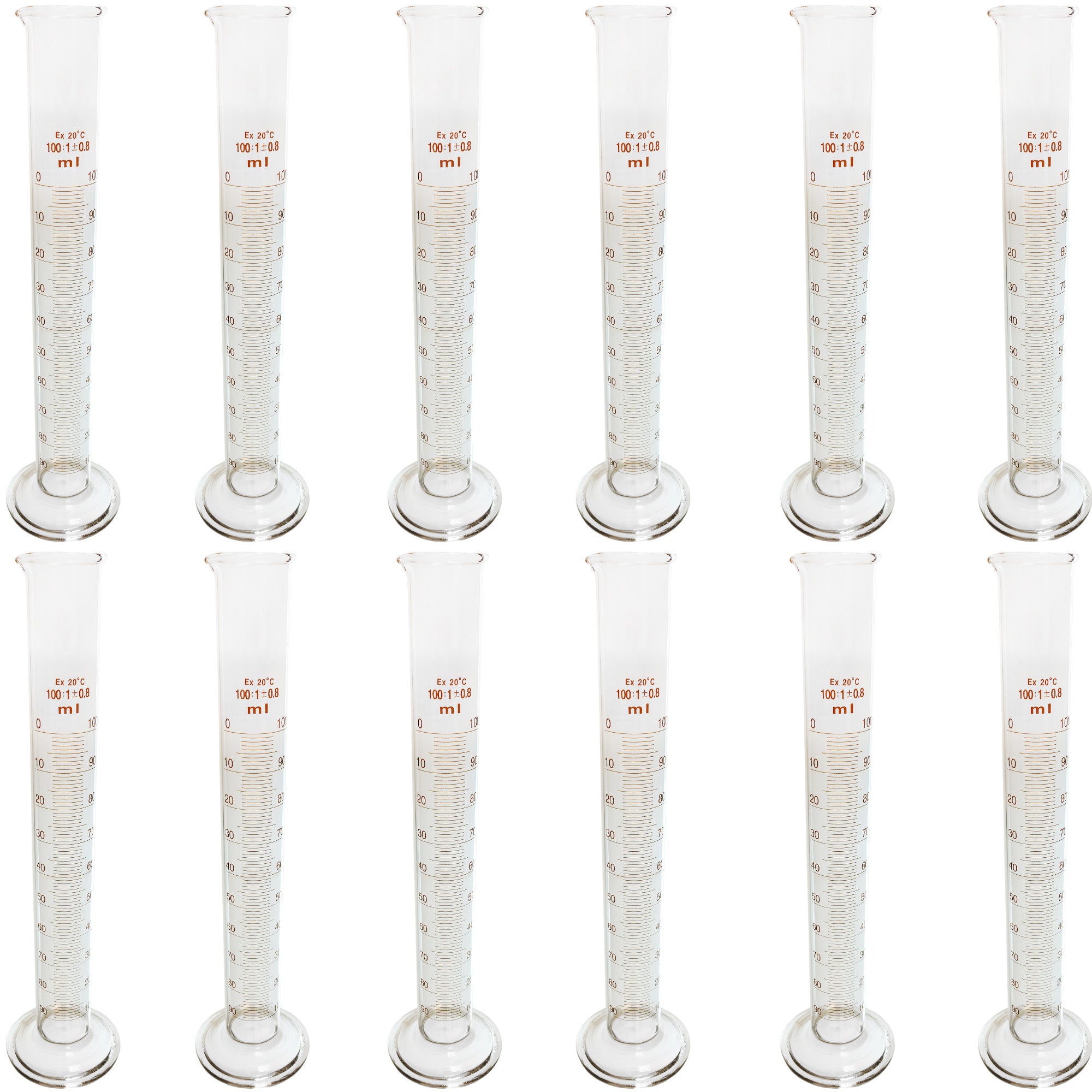 Double-Scale Cylinder, 100ml, Pack of 12