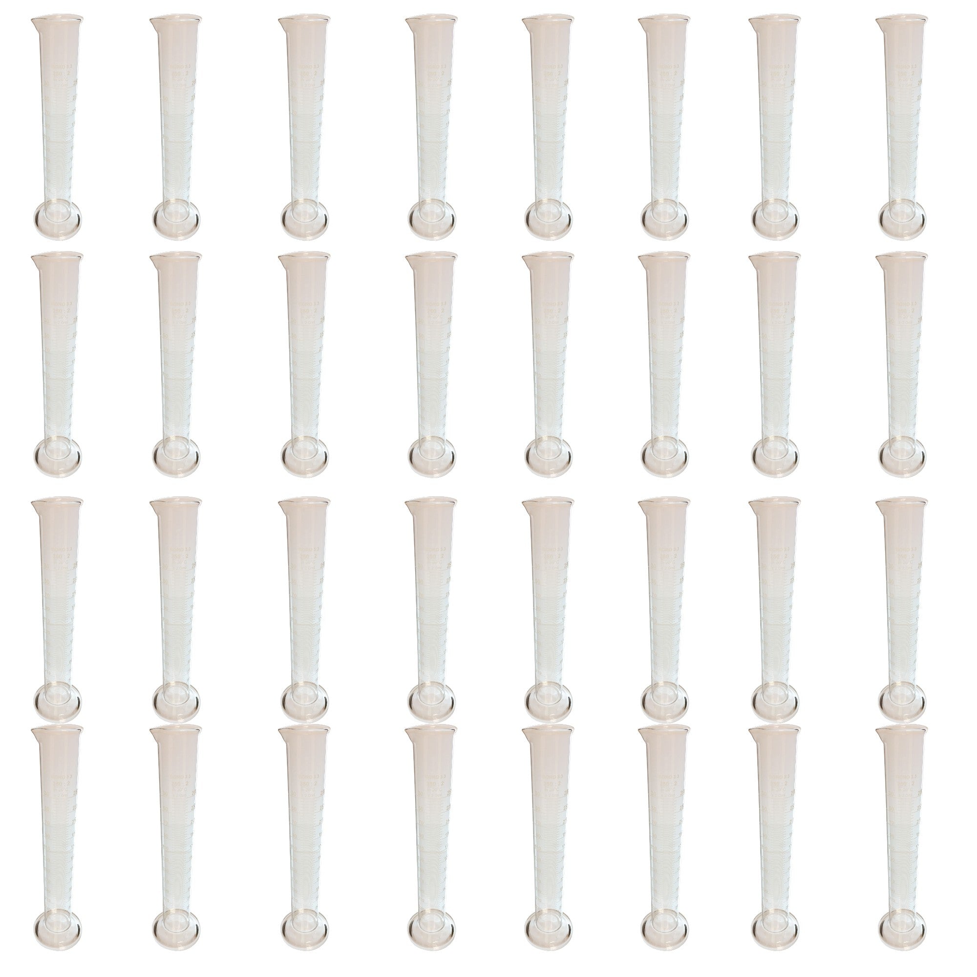 Cylinder - Double-Scale Borosilicate Glass Cylinder, 250ml capacity. Case of 32.
