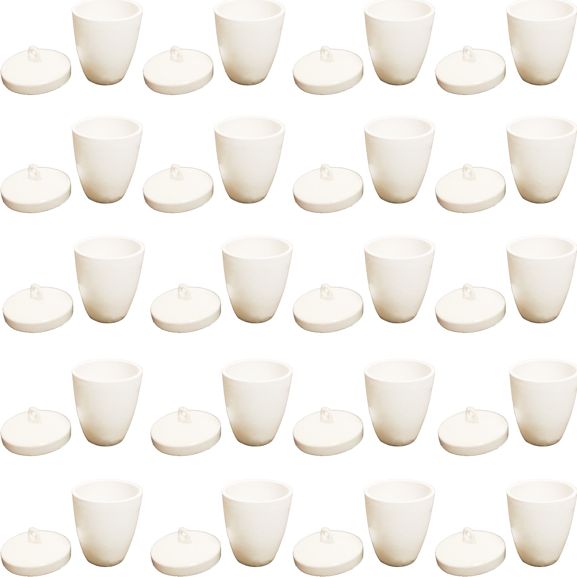 Crucible Lab Kit – Includes 10 in. Stainless Steel Crucible Tongs and 20-Pack of 50ml Porcelain High-Form Crucibles with Lids