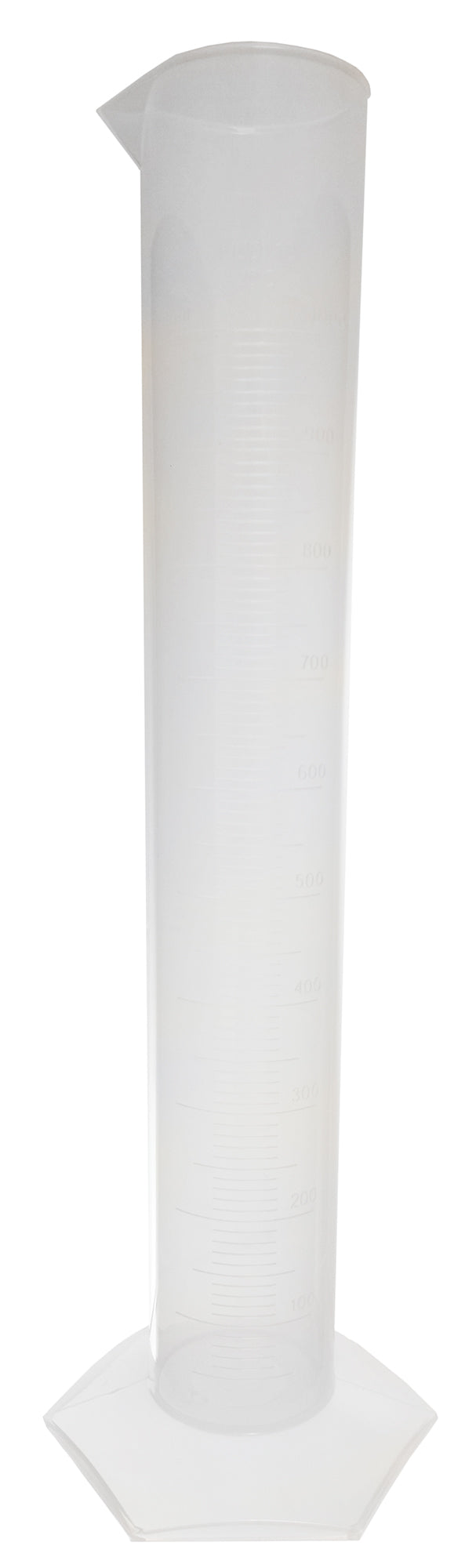 Polypropylene Graduated Cylinder with Hex Base, 1000ml Capacity, Pack of 3