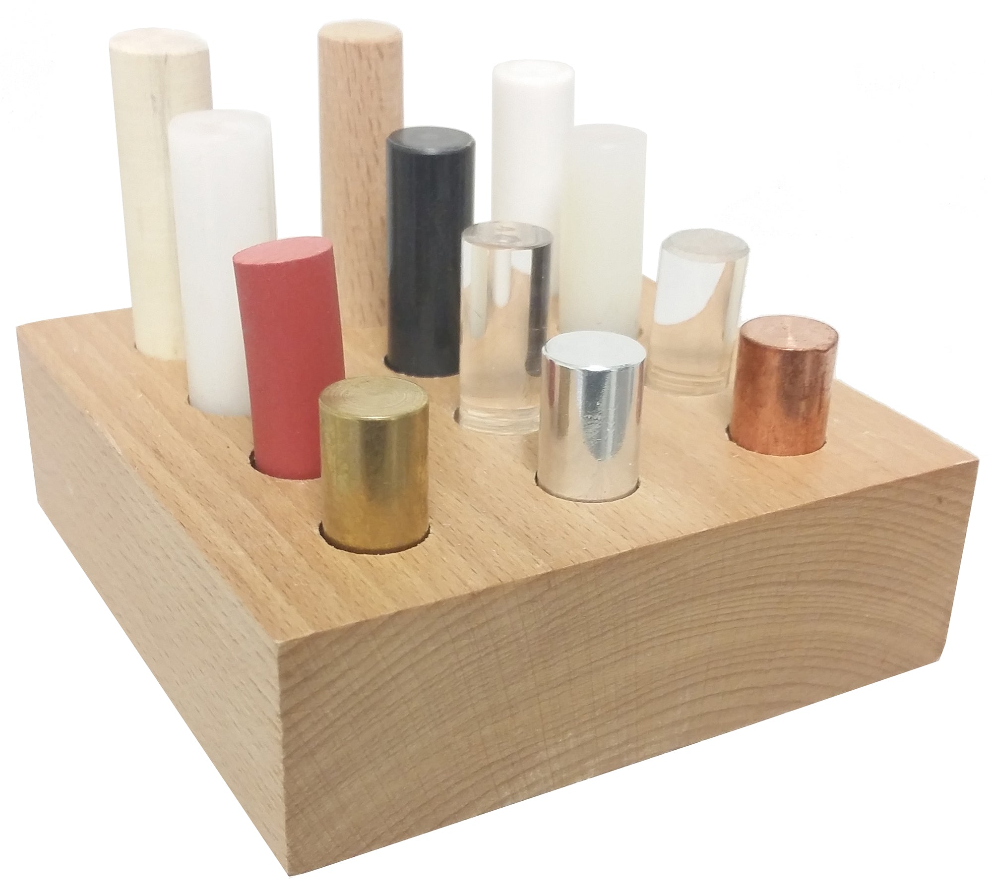 Density Rod Set - Twelve Rods of Different Materials, Case of 10 Sets