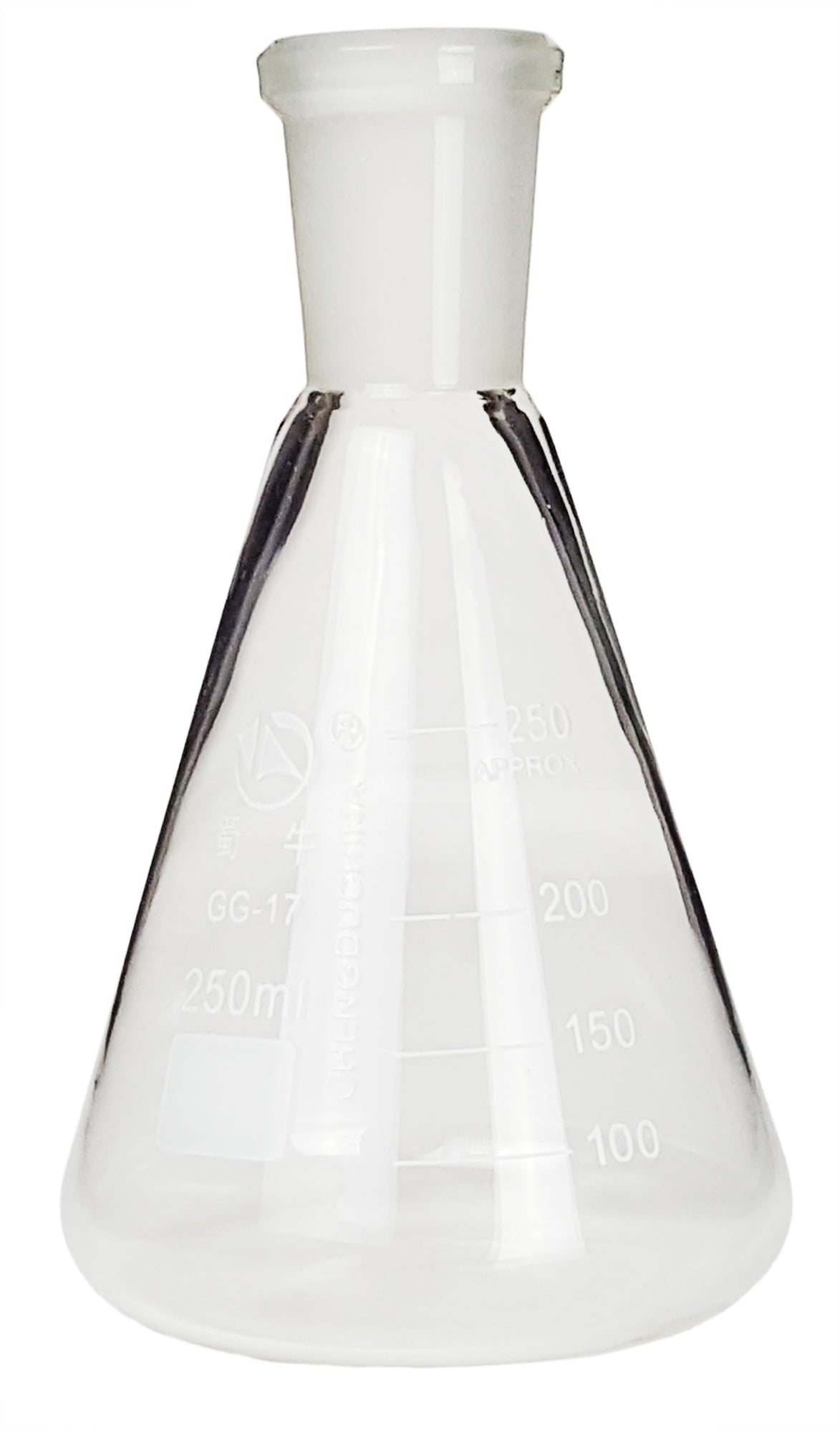 Flask - Erlenmeyer Flask, Conical Shape. These graduated Erlenmeyer Flasks have a 24/40 ground glass joint. Made from Borosilicate Glass, that is resistant to thermal shock and a good fit for any laboratory, science classroom, or hom
