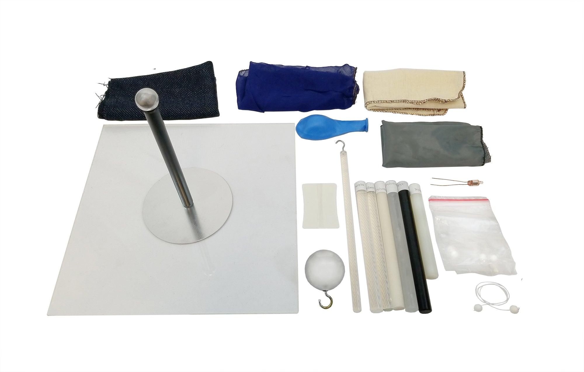 Electrostatic Charge Kit For Studying Static Electricity. Case of 10.