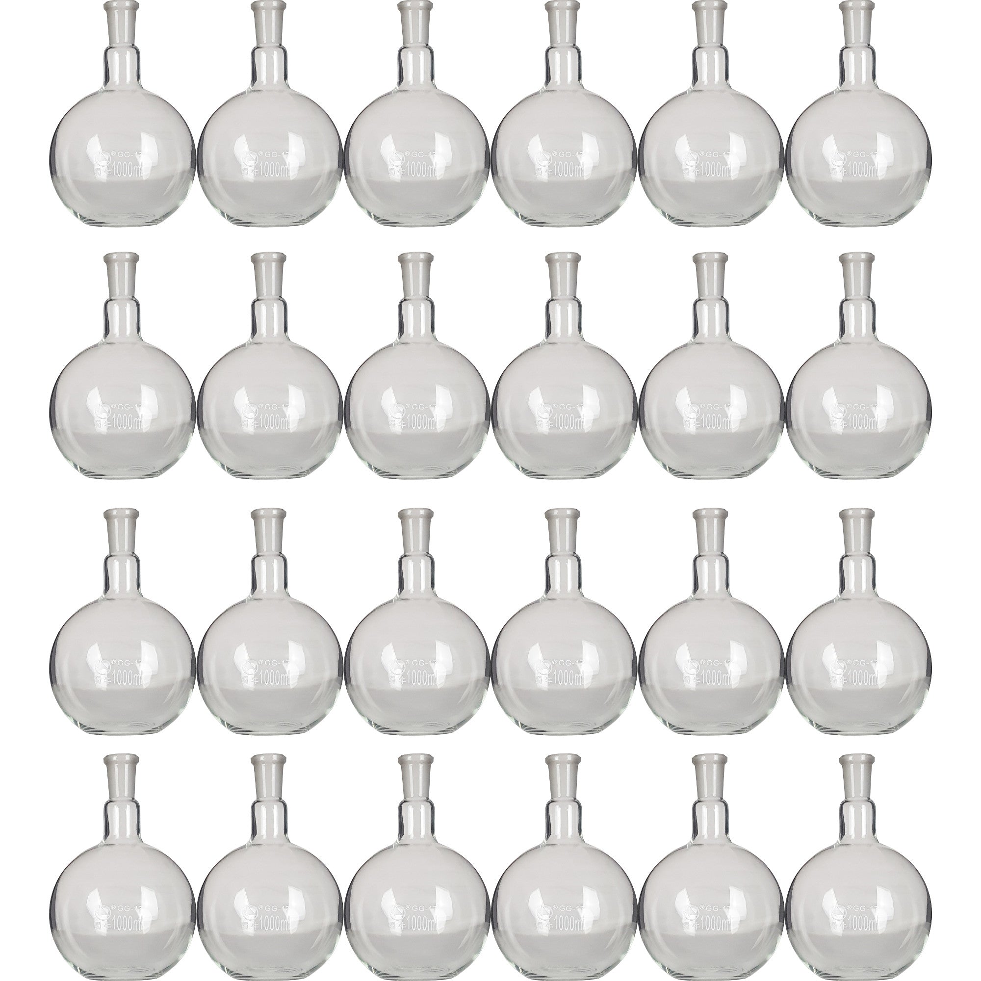 Flat-Bottom Flask, 24/40 Ground Glass Joint, 1000ml, Case of 24