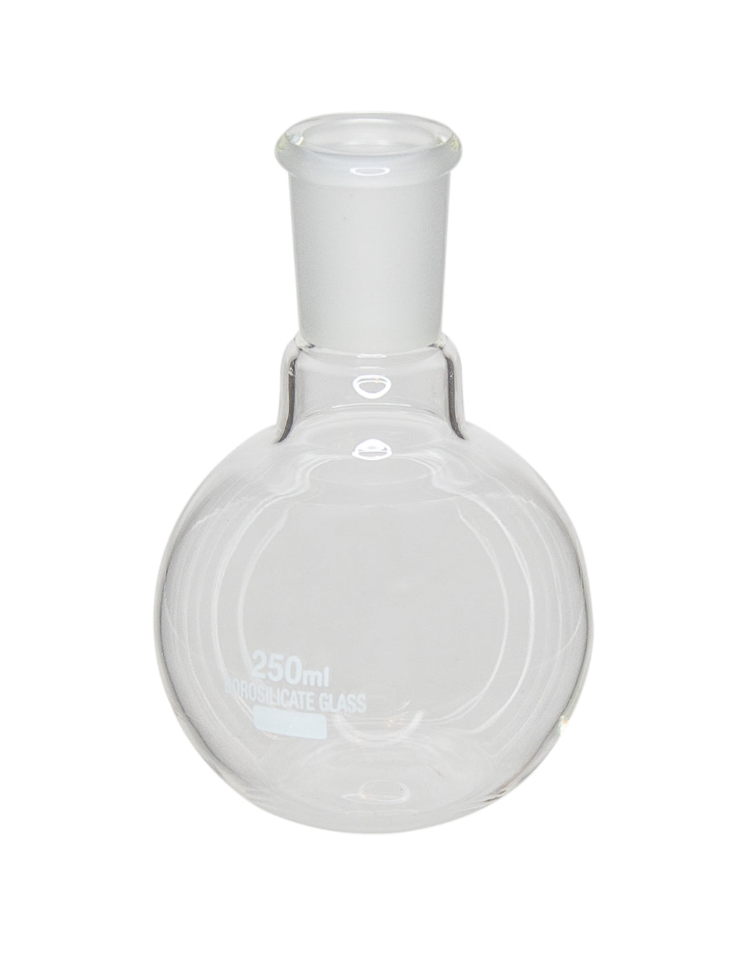 Flask - Boiling Flask Flat Bottom with 24/40 Ground Glass Joint 250ml Capacity. Case of 12 Flasks.