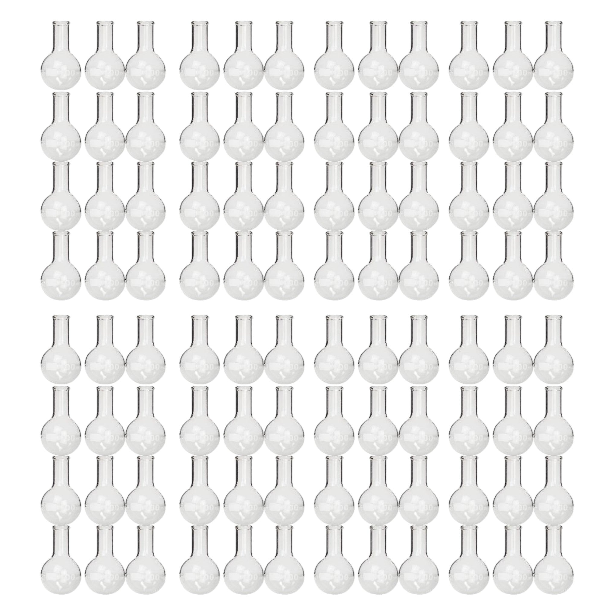 Flask Round-Bottom Florence Boiling Flask, Standard Neck, 100ml capacity. Made from Borosilicate Glass. A good fit for any laboratory, science classroom, or homeschool. Case of 96.
