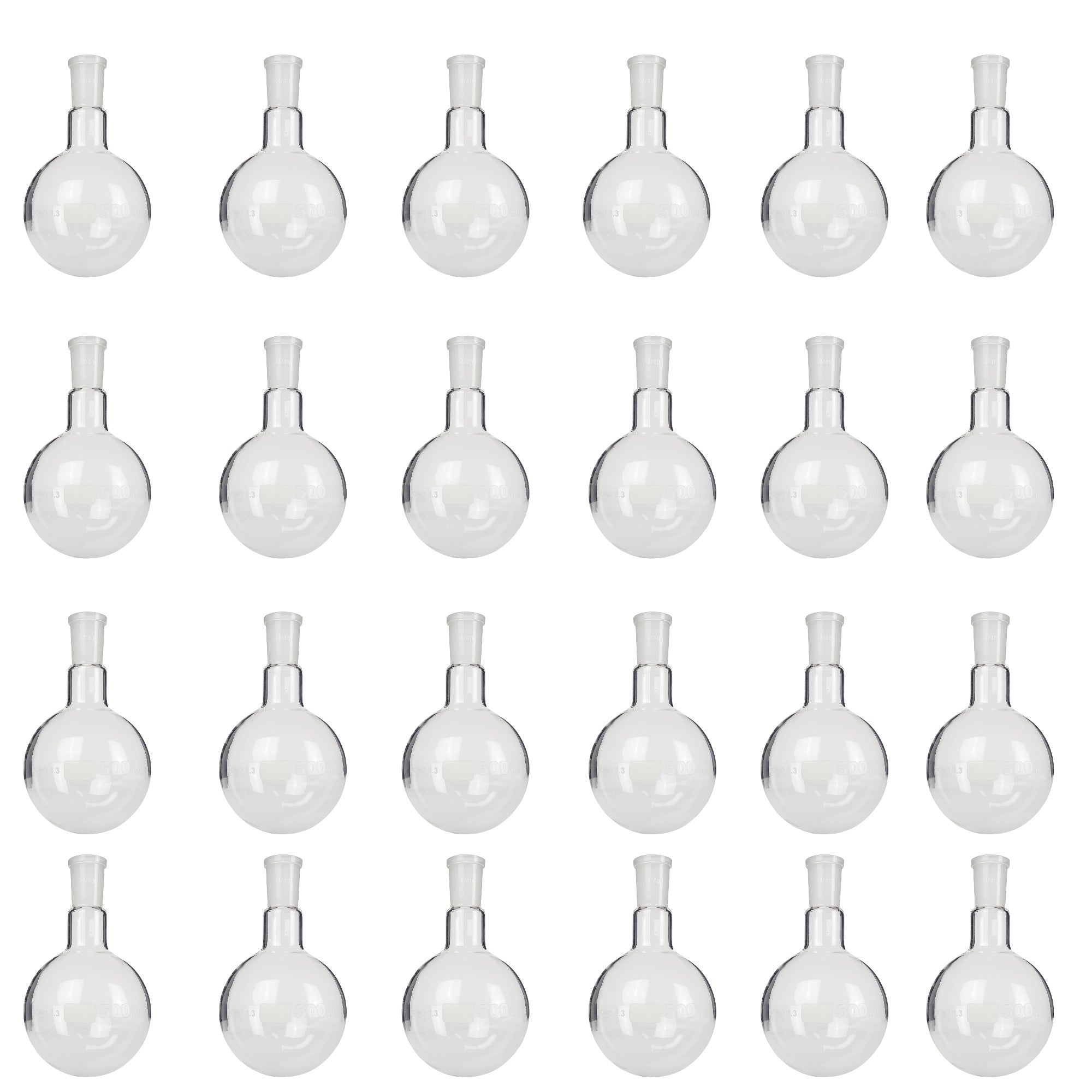Round-Bottom Boiling Flask, 24/40 Ground Glass Joint, 500ml, Case of 24