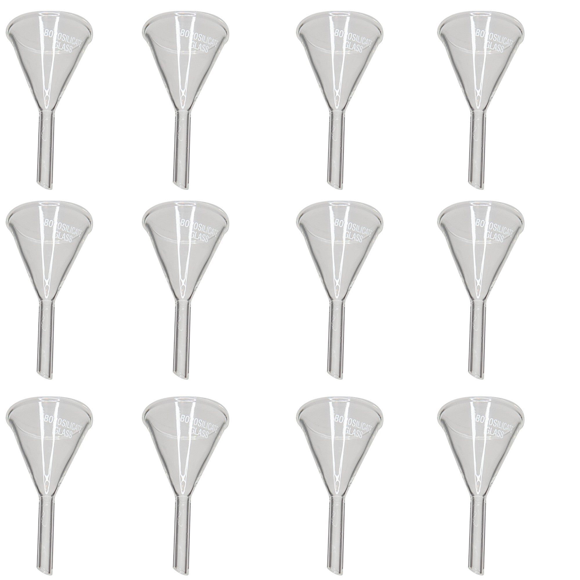 Funnel Short Stem Glass 40mm Diameter Opening. Pack of 12.