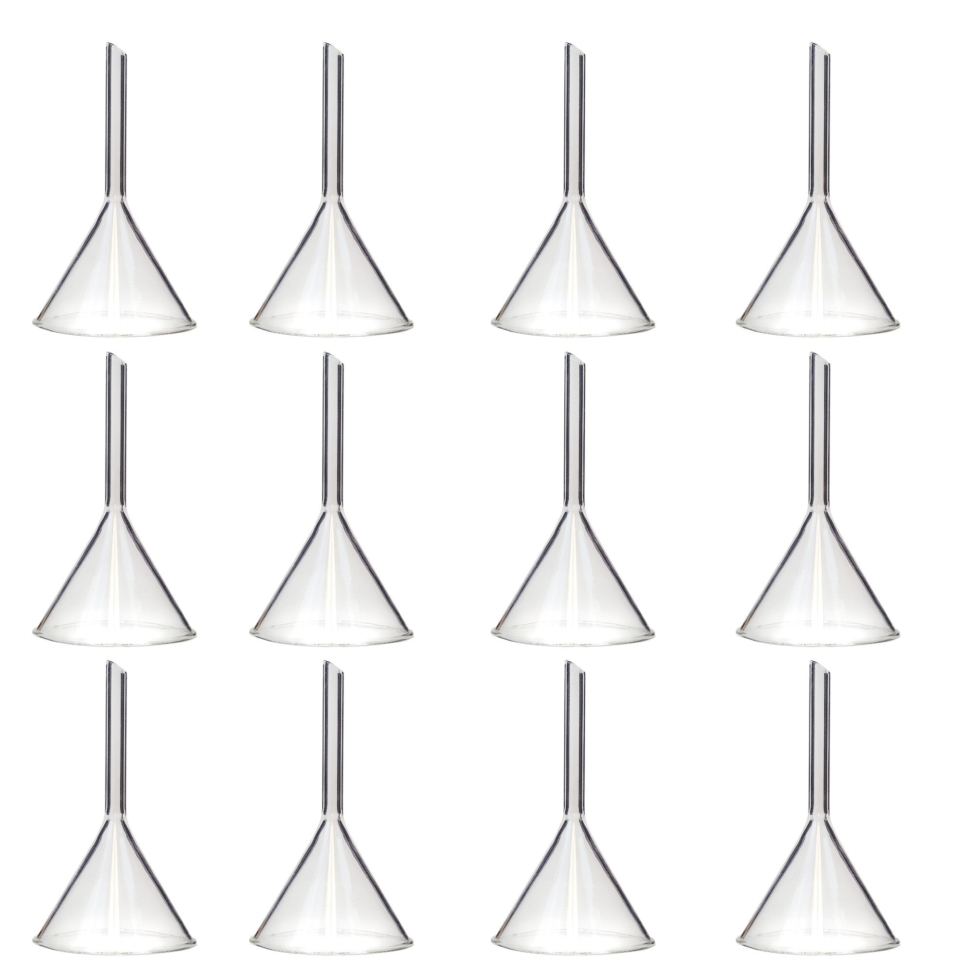 Funnel Short Stem Glass 75mm Diameter Opening. Pack of 12.