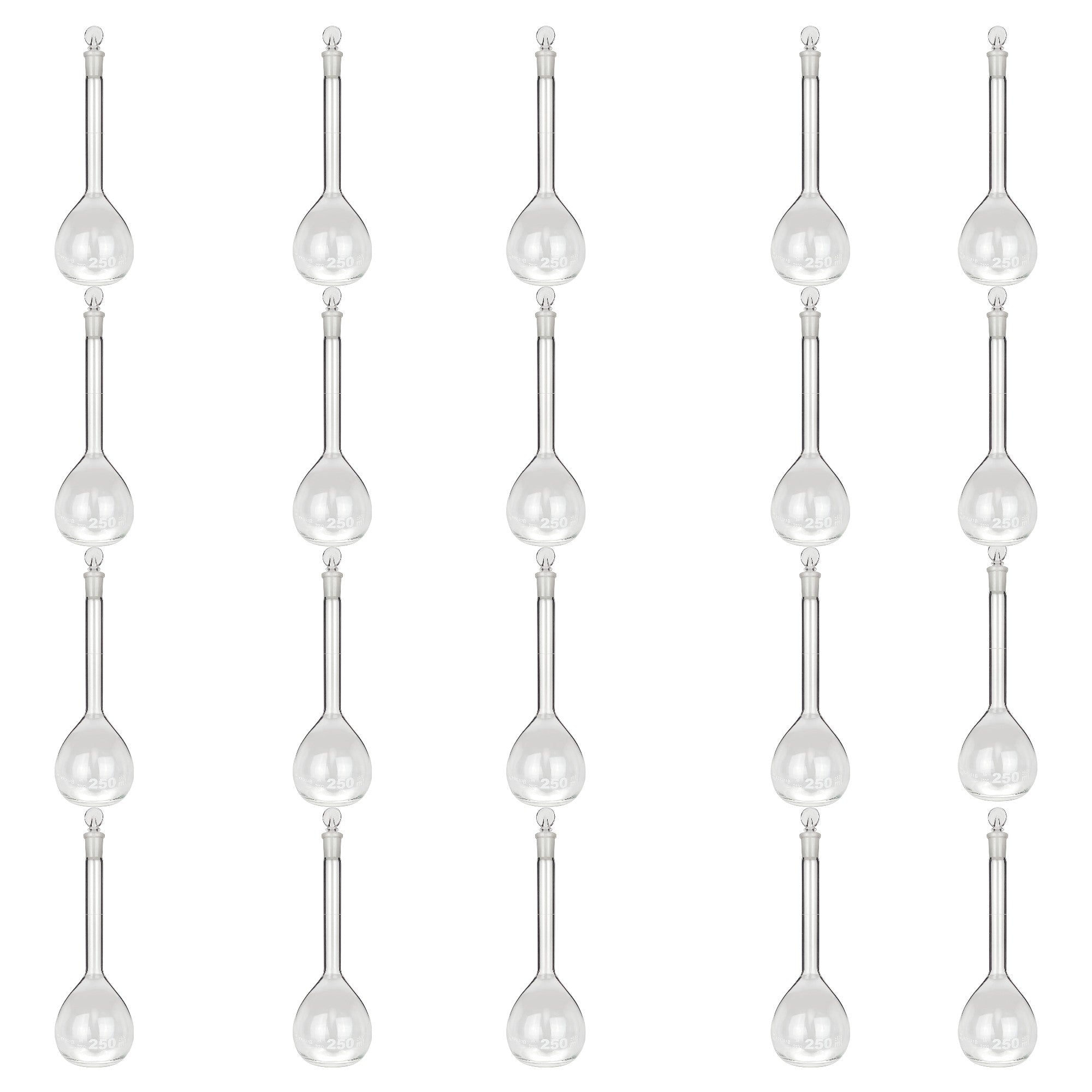 Flask, Volumetric with Ground Glass Stopper, 250ml Capacity, Case of 20