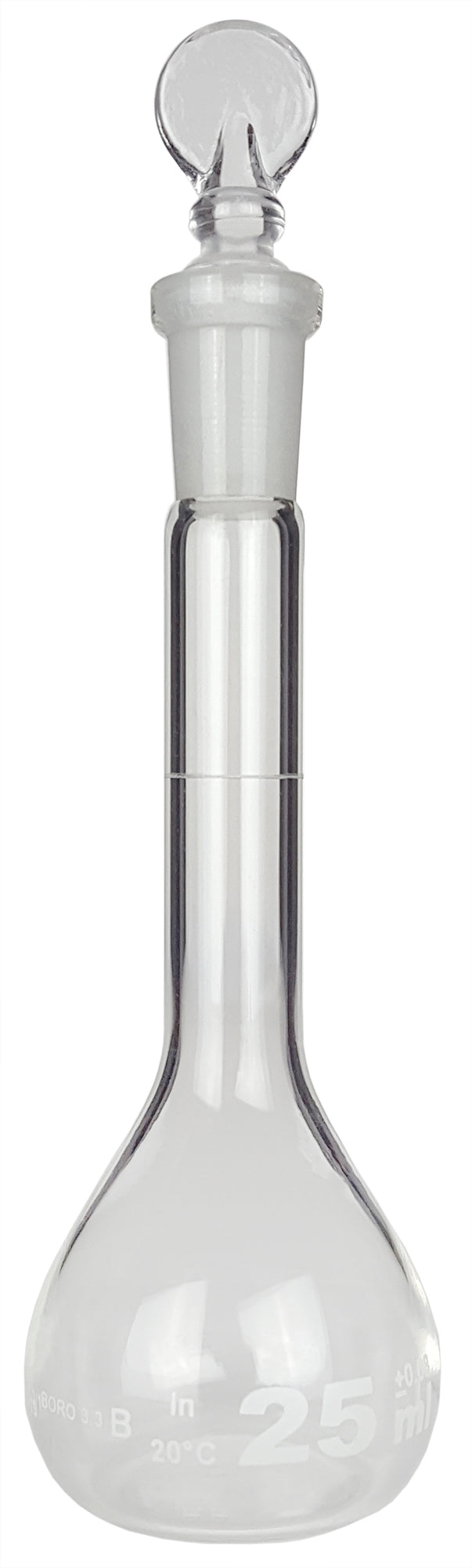 Flask, Volumetric with Ground Glass Stopper, 25ml Capacity, Case of 50