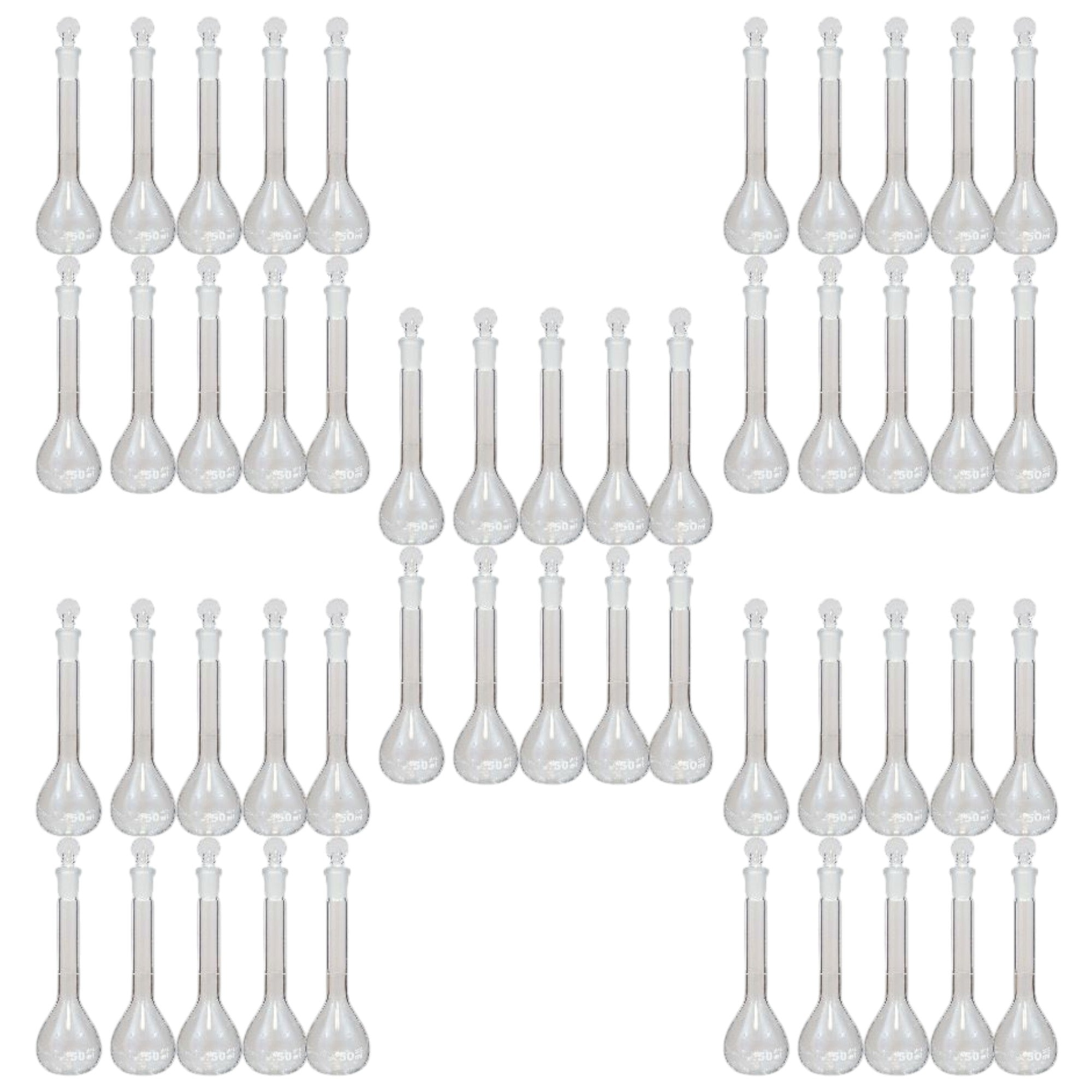 Flask, Volumetric with Ground Glass Stopper, 50ml Capacity, Case of 50