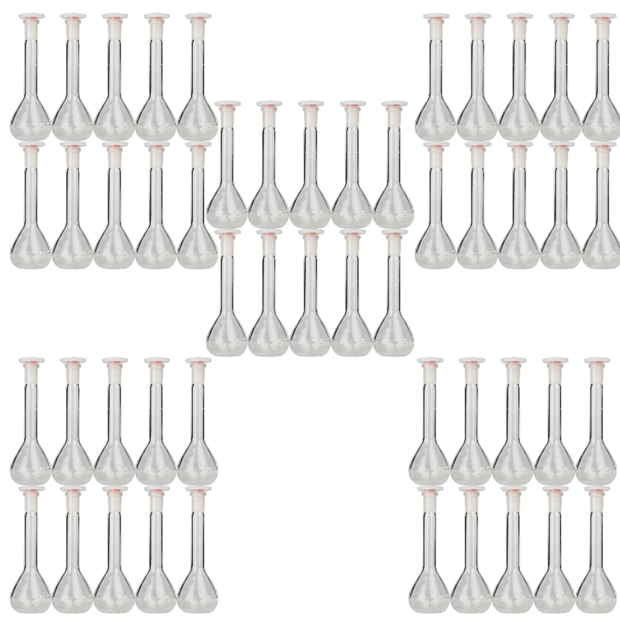 Flask, Volumetric with Plastic Stopper, 25ml Capacity, Case of 50