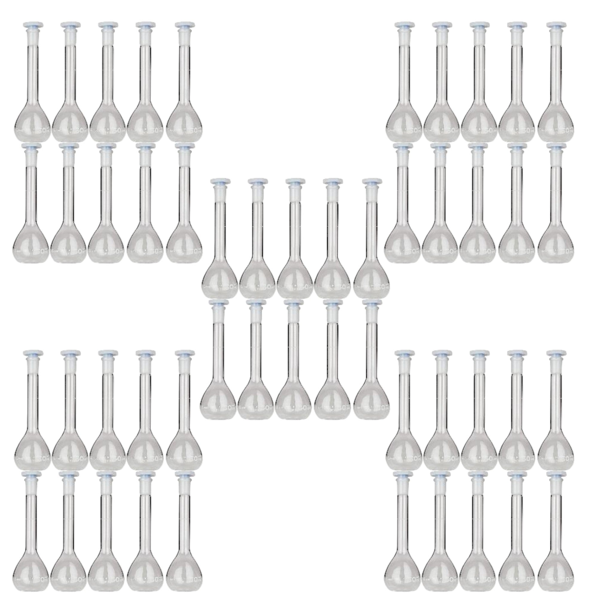 Flask, Volumetric with Plastic Stopper, 50ml Capacity, Case of 50