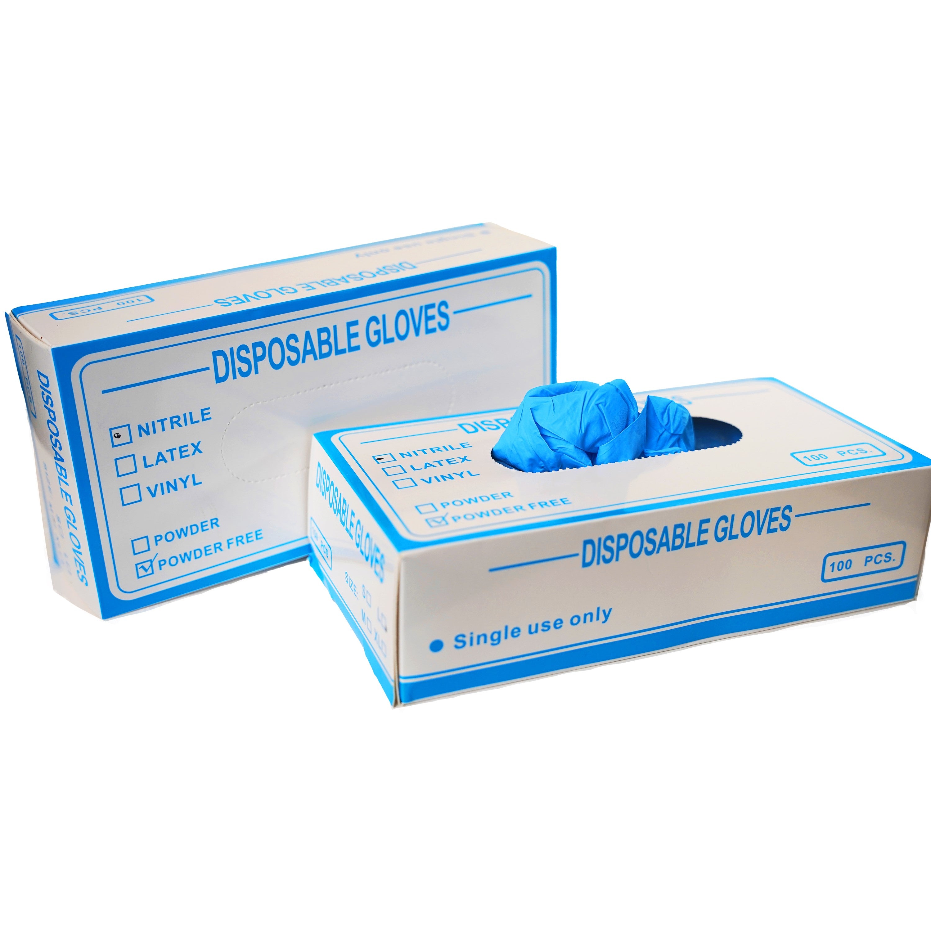 Glove, Disposable Nitrile, Unisex, Medium Size, 100 per box