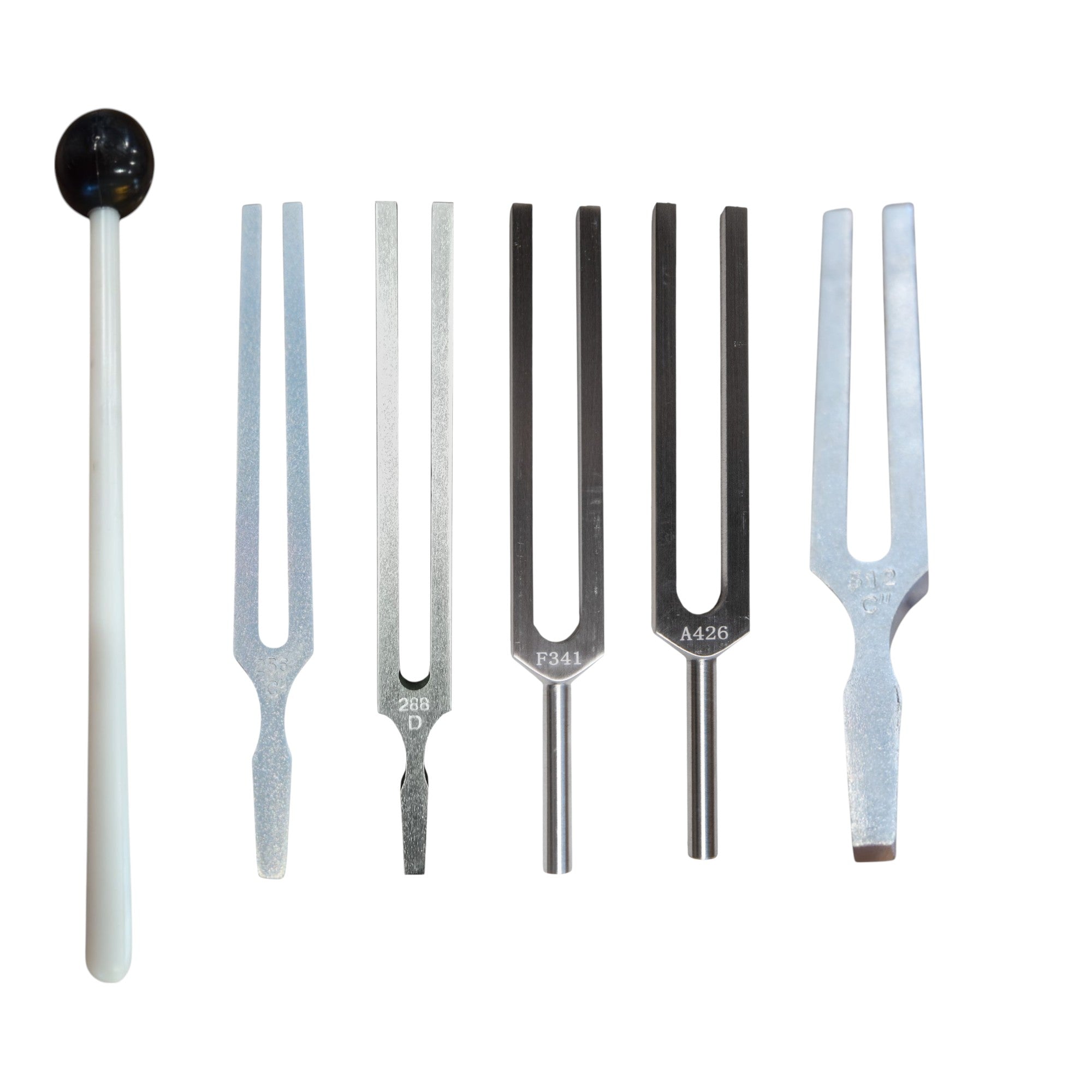 Tuning Fork Set with Mallet – Includes 6 Aluminum Tuning Forks (256Hz to 512Hz) & Rubber-Tipped Mallet – Sound & Frequency Science Kit for Classrooms and Homeschool