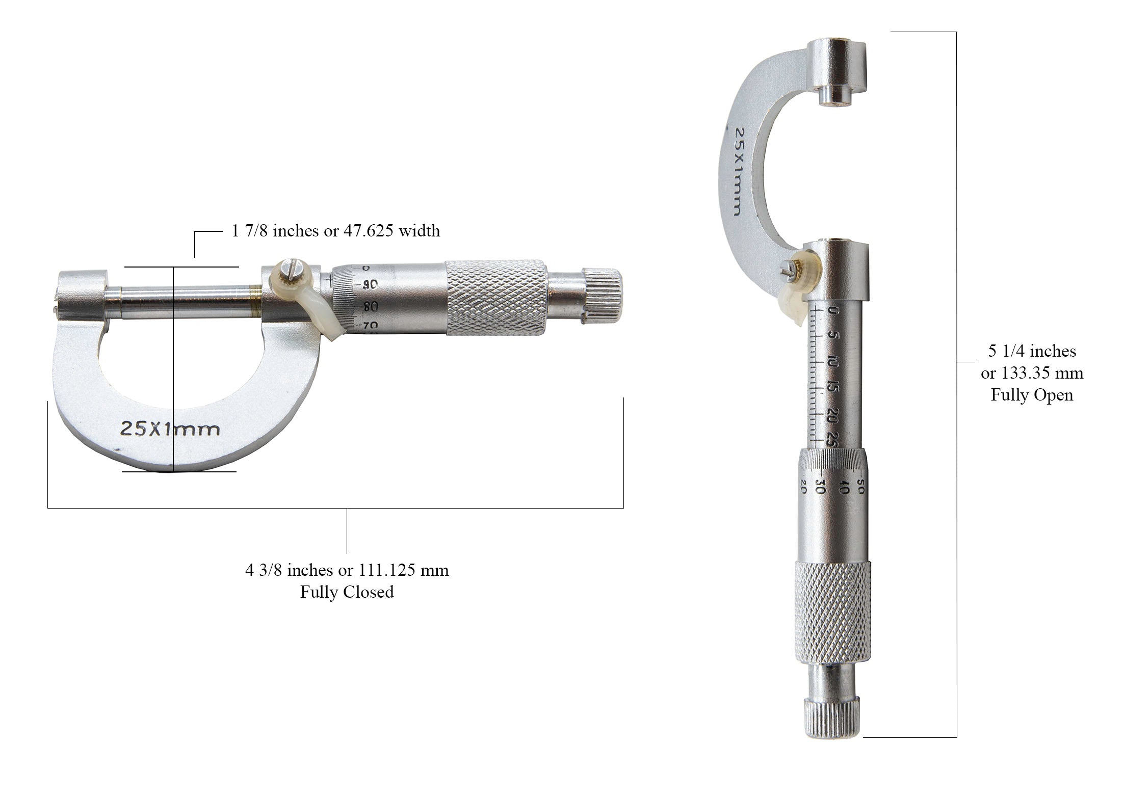 Micrometer Basic Screw Gauge; Measuring range 0-25mm  Metric