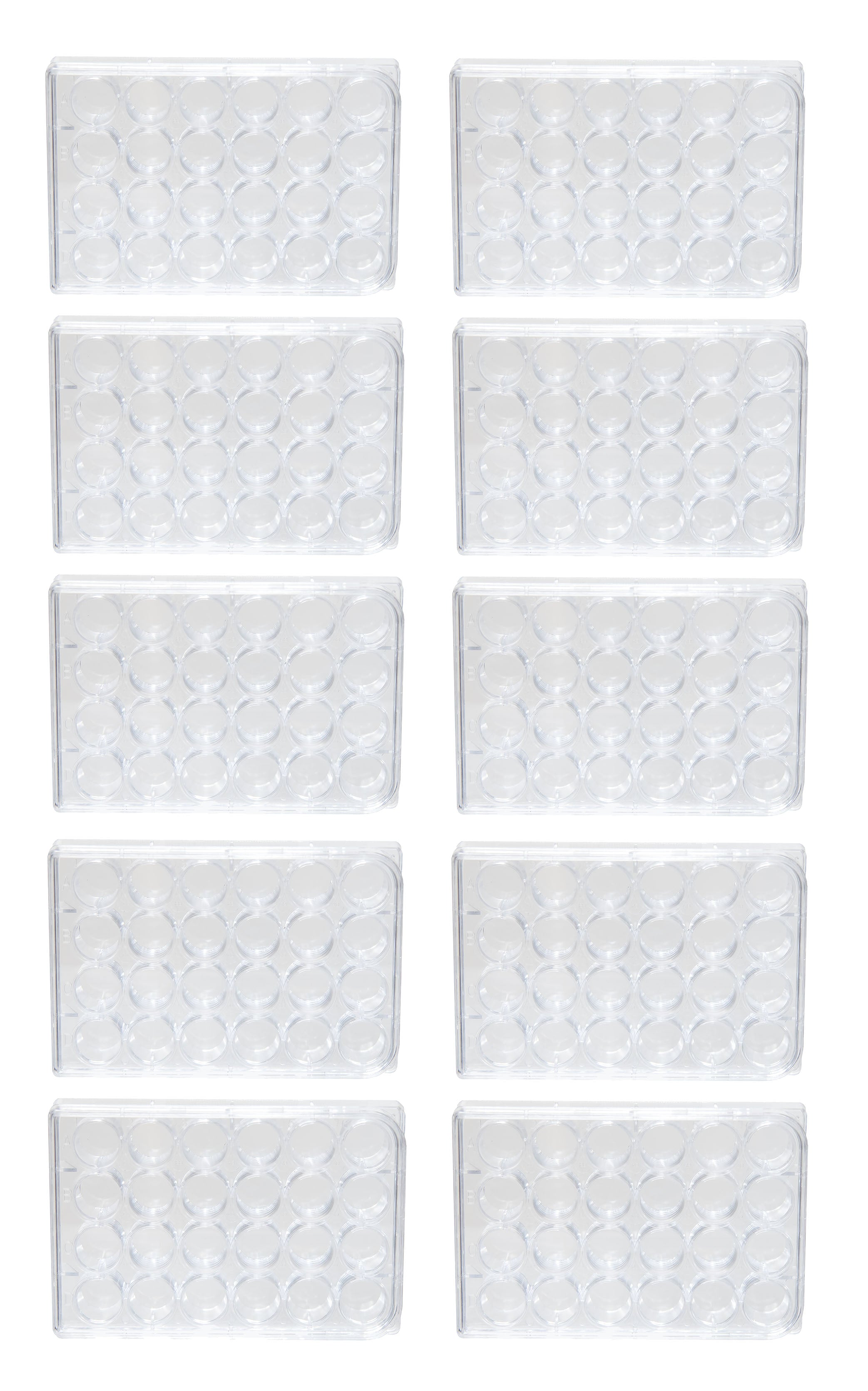 Microplate with 24 Wells and Lid, Clear Polystyrene. Pack of 10.