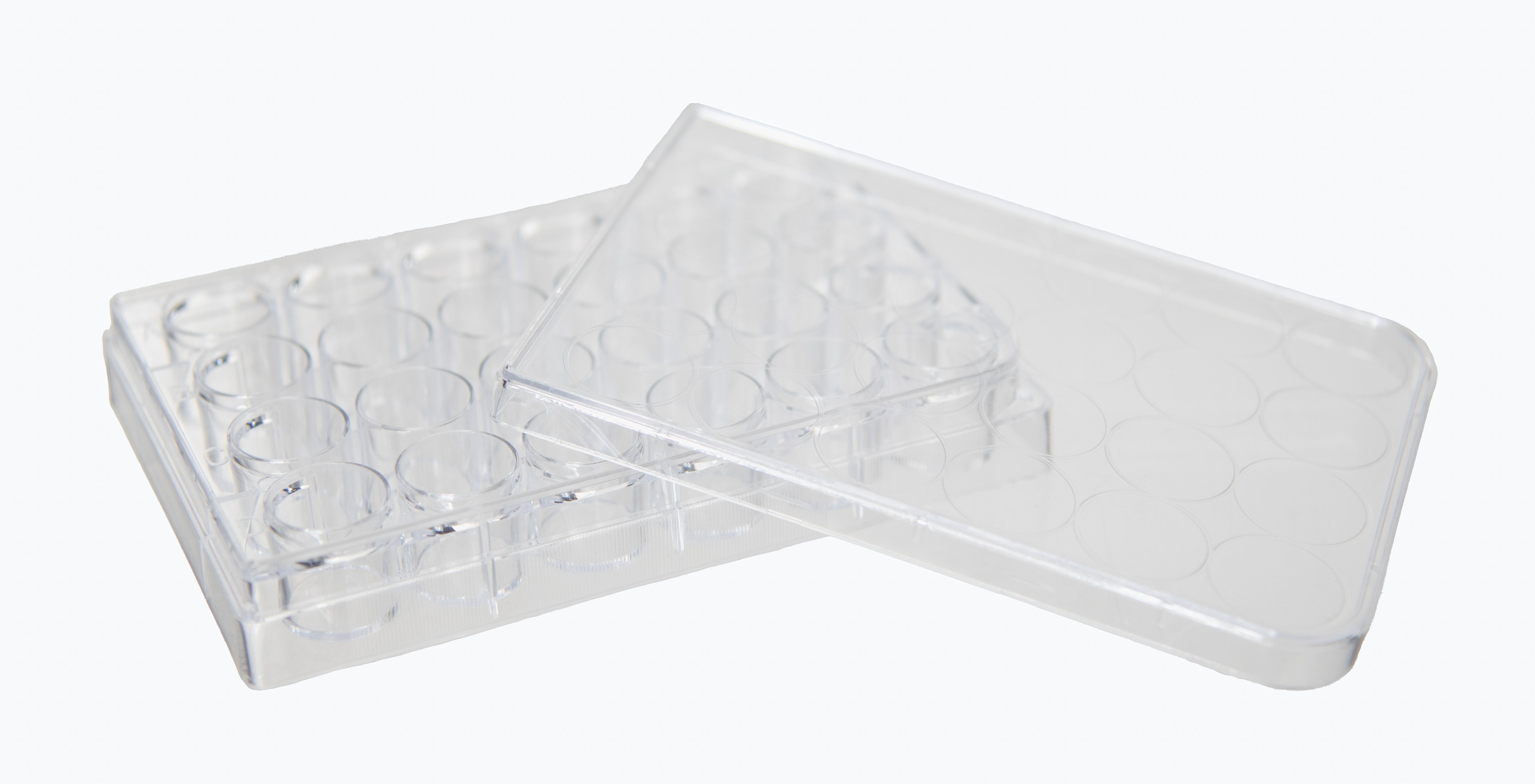 Microplate with 24 Wells and Lid, Clear Polystyrene. Pack of 10.
