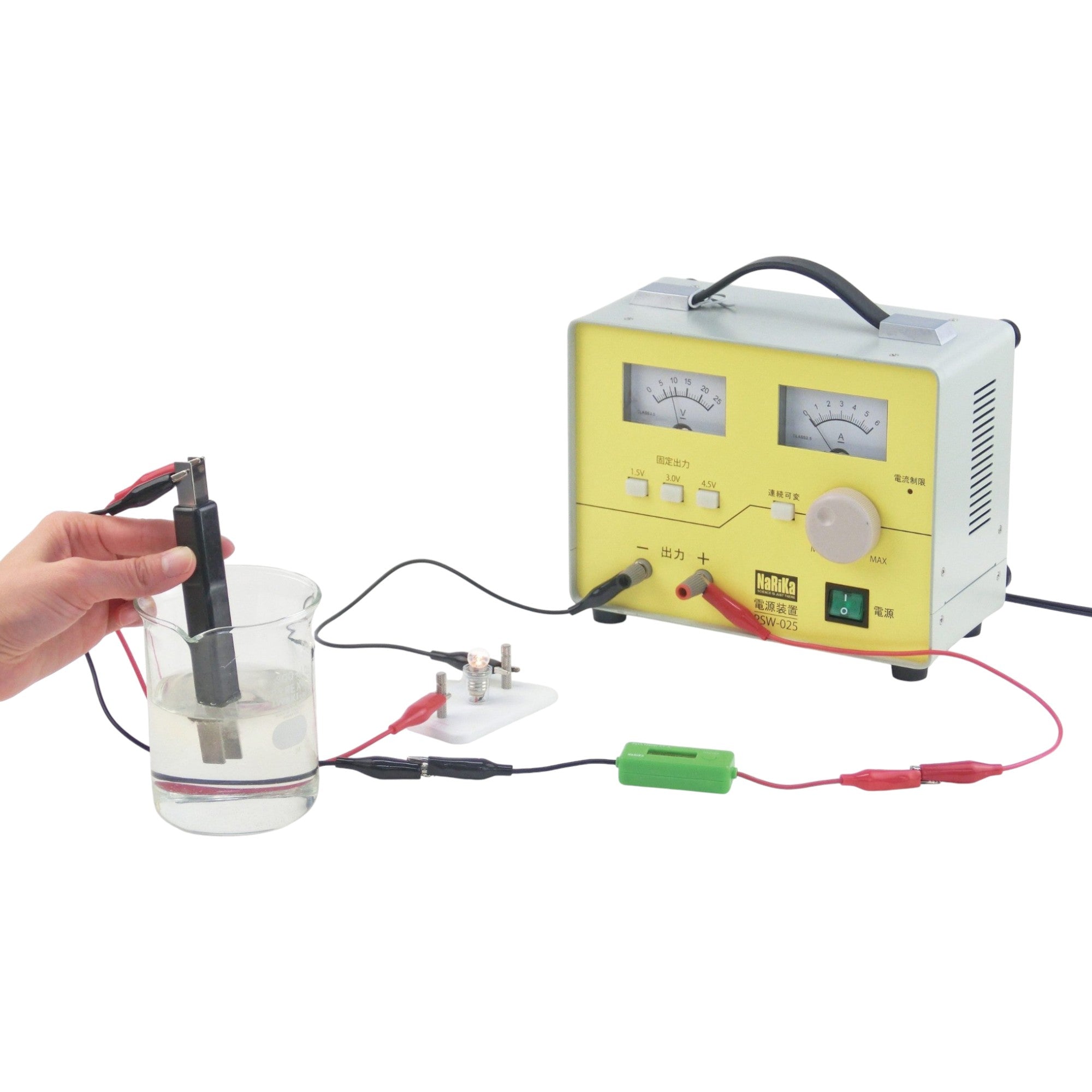 Meter - Ammeter DC Digital with Connectors Range 3A,1mA. Made by Narika Corporation.