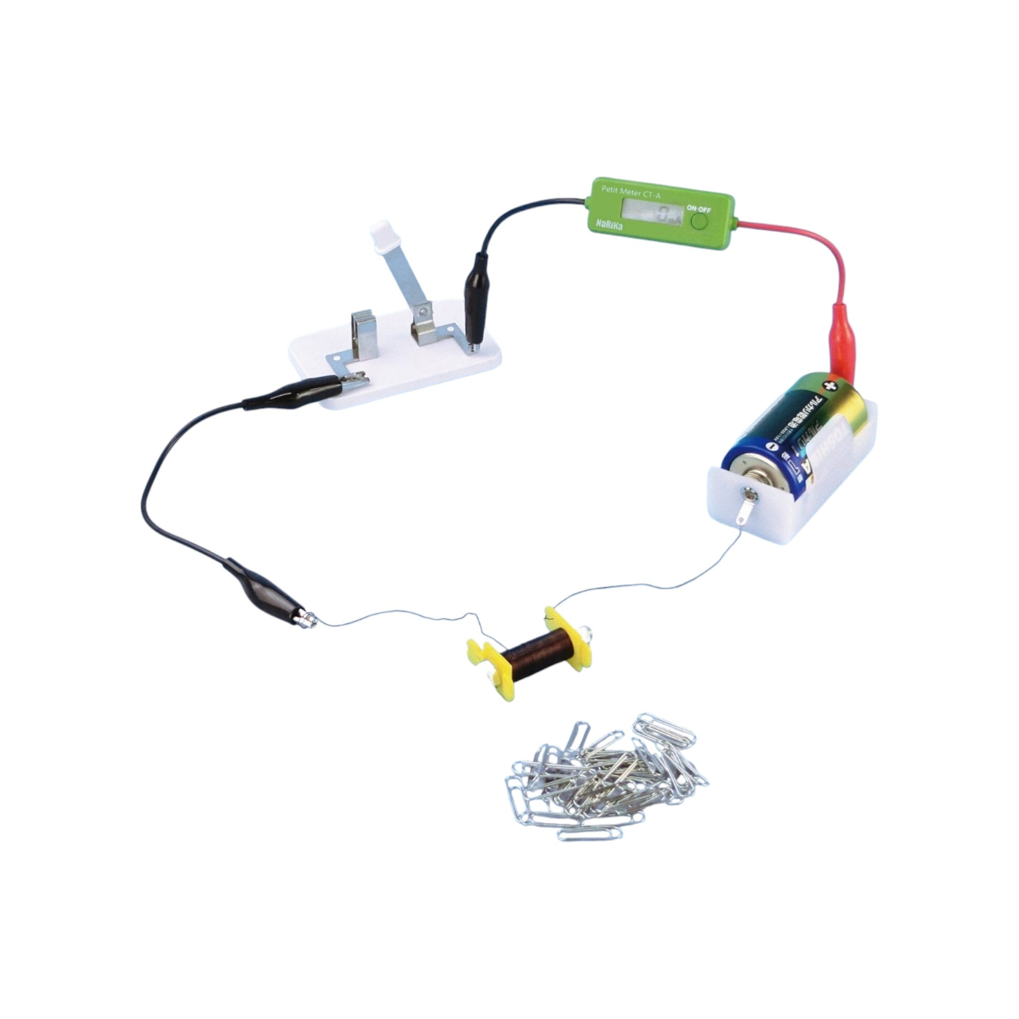 Meter - Ammeter DC Digital with Connectors Range 3A,1mA. Made by Narika Corporation.
