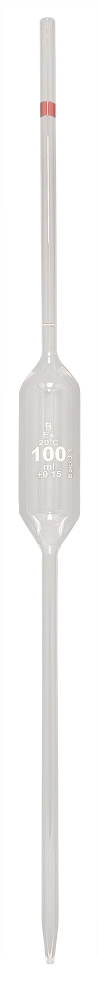 Volumetric Pipette, 100ml Capacity. Pack of 4.