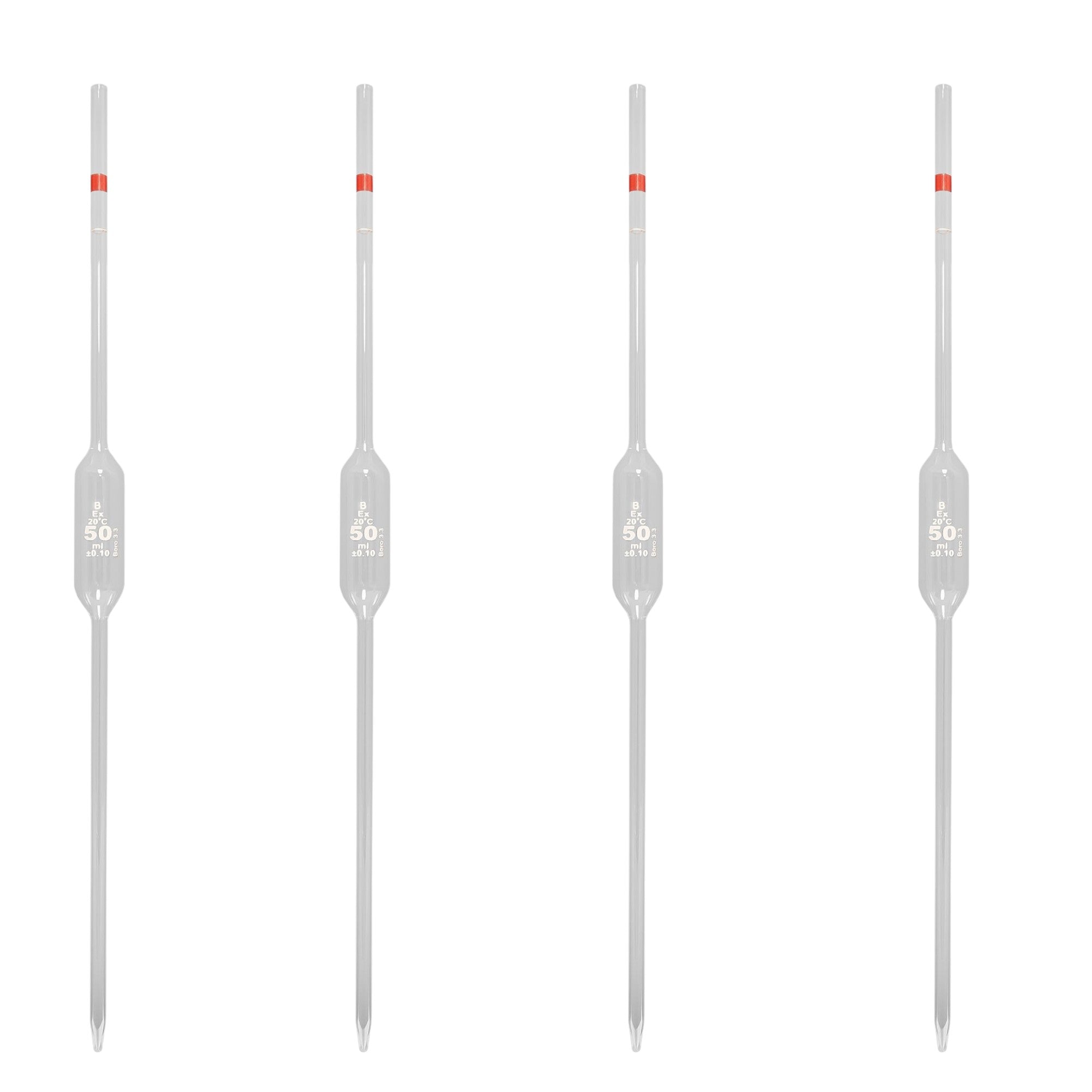 Volumetric Pipette, 50ml Capacity, Pack of 4 by Go Science Crazy