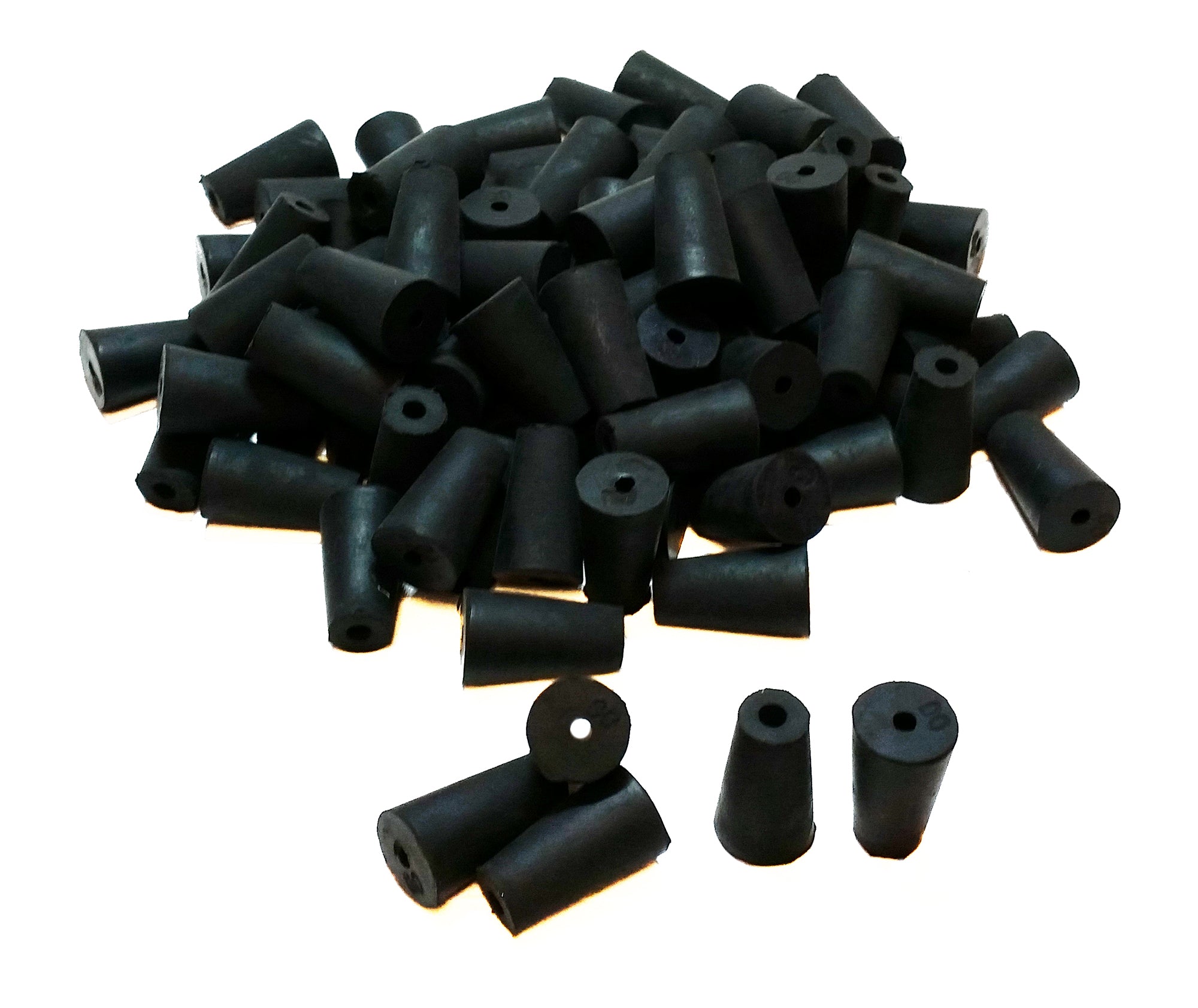 Rubber Stoppers, Size 00, 1-Hole. Pack 1-Pound.