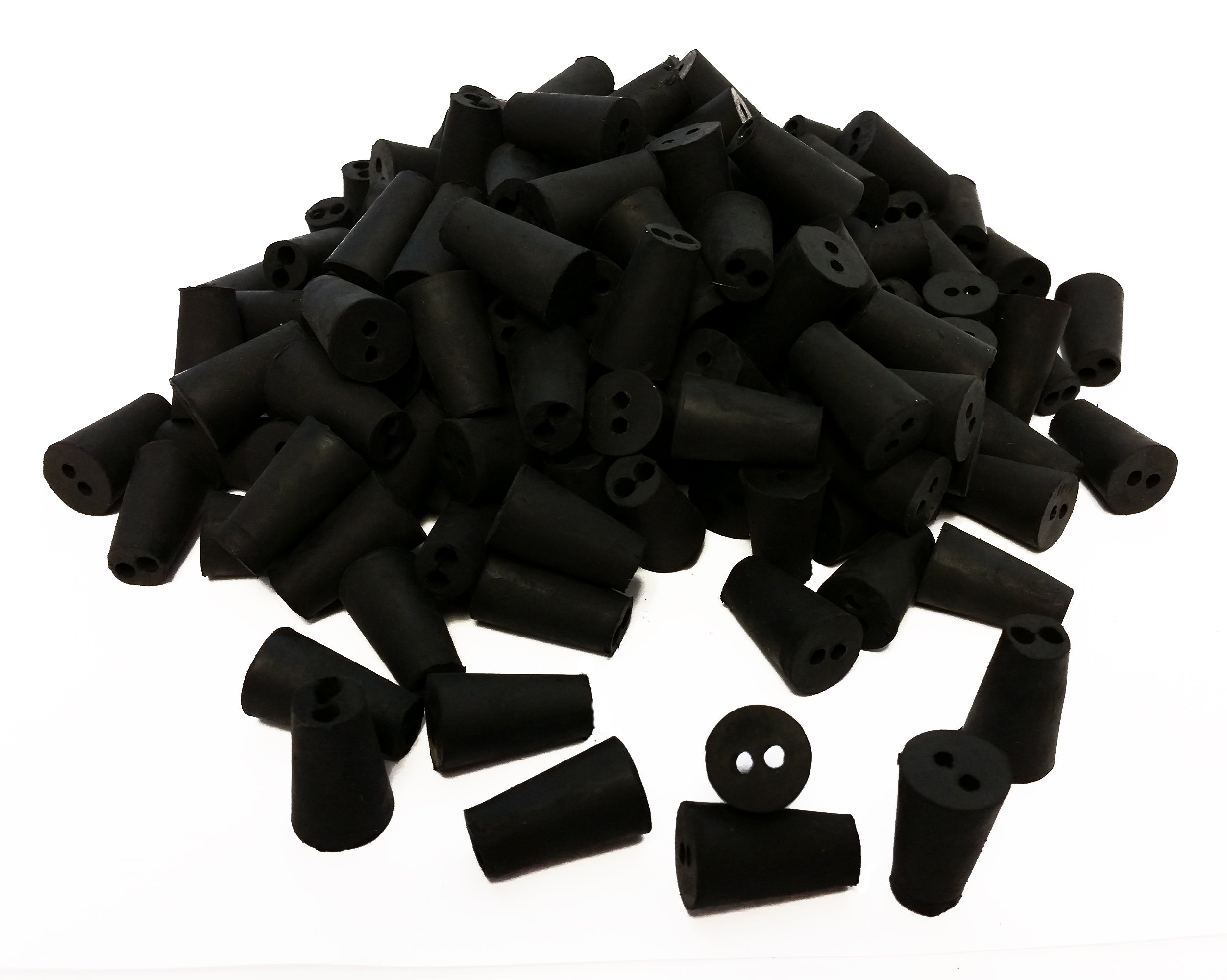 Rubber Stoppers, Size 000, 2-Hole. Pack of 1-Pound.