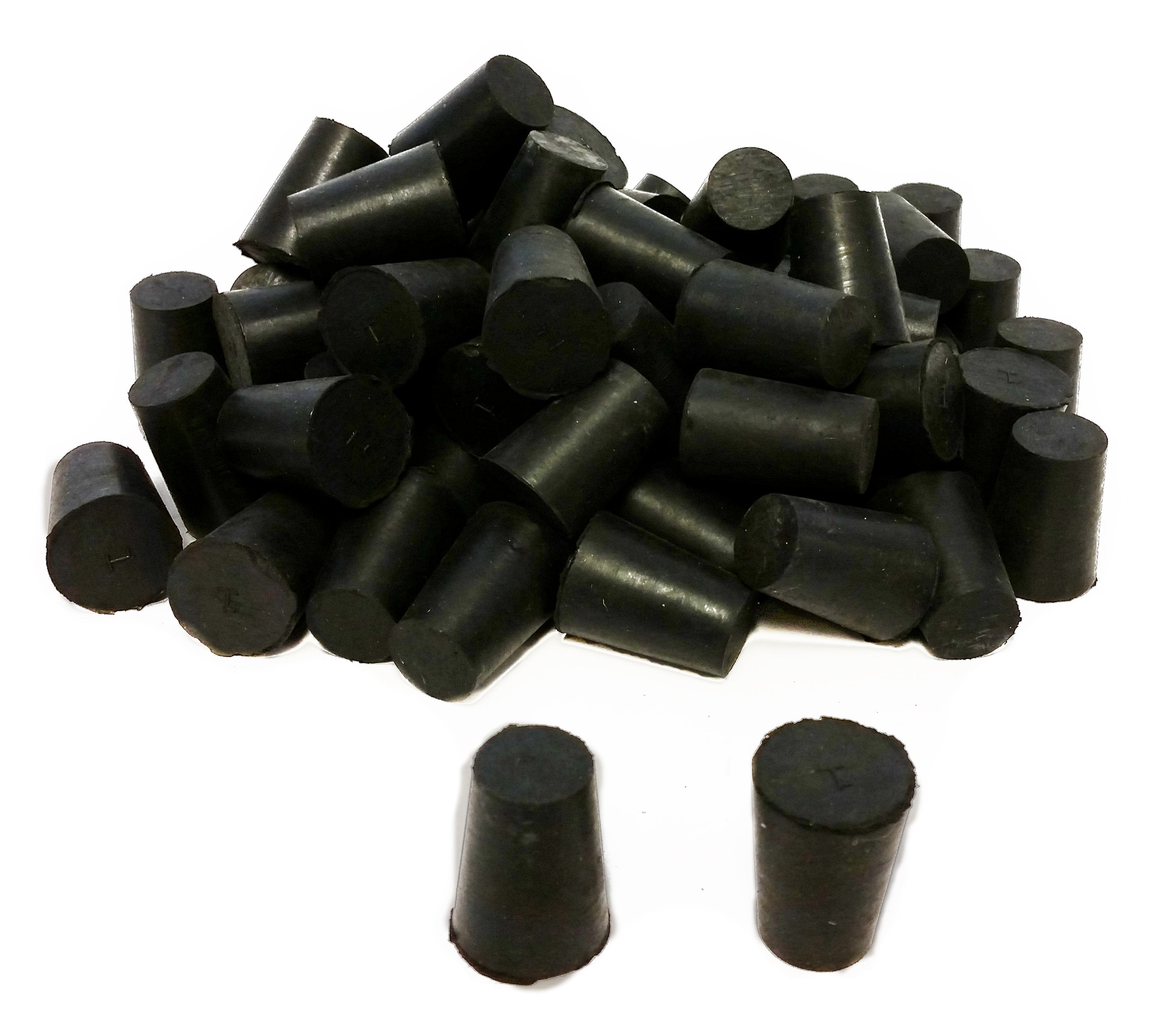 Stoppers, Rubber Size 1, Solid. Pack 1-Pound.