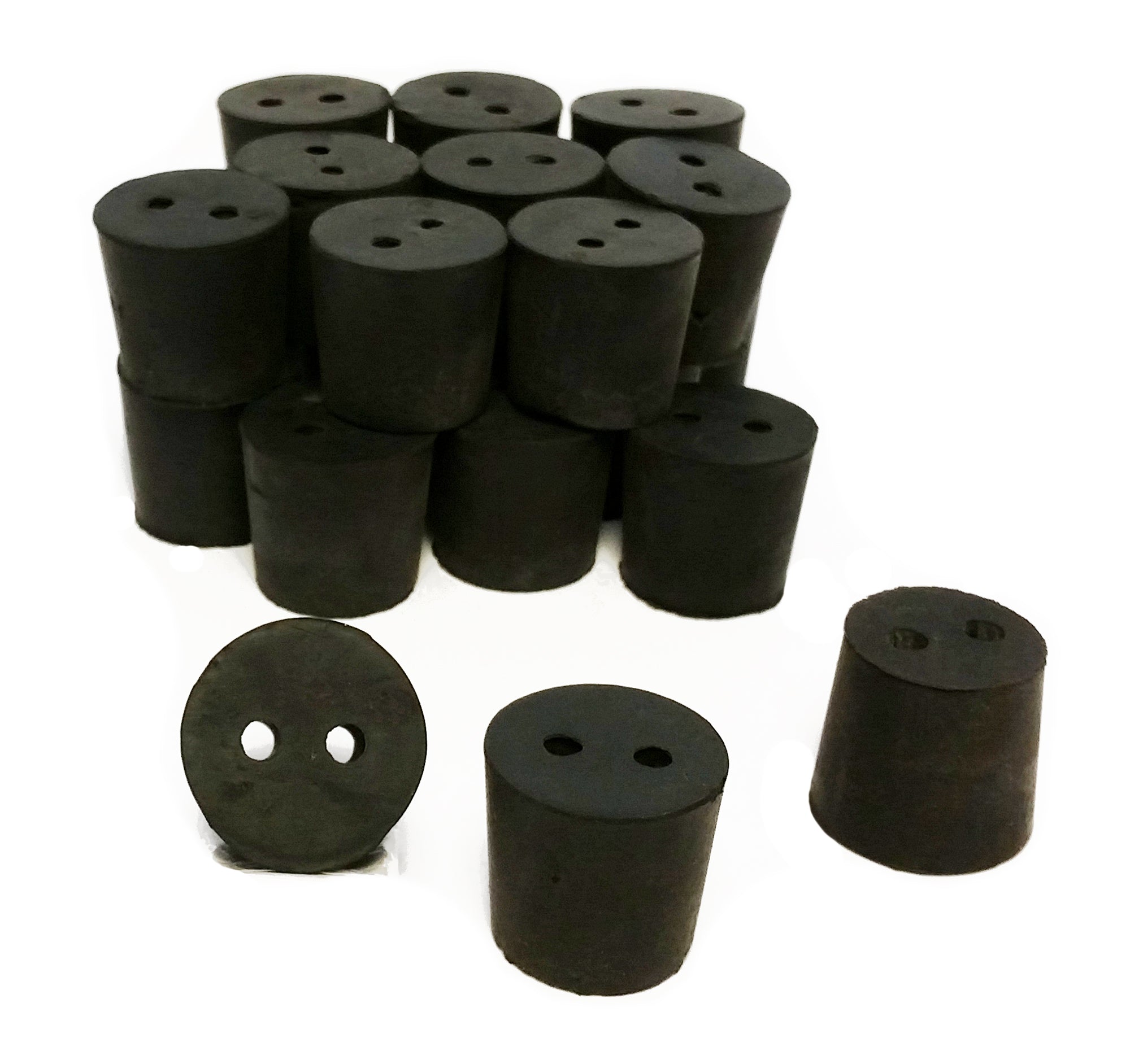 Rubber Stoppers, Size 5, 2-Hole. Pack of 1-Pound.