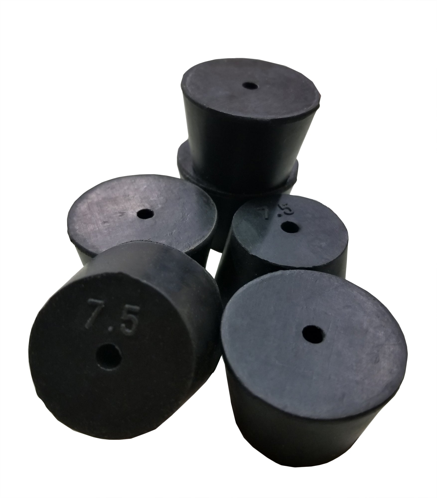 Rubber Stoppers, Size 7.5, 1-Hole. Pack of 1-Pound.
